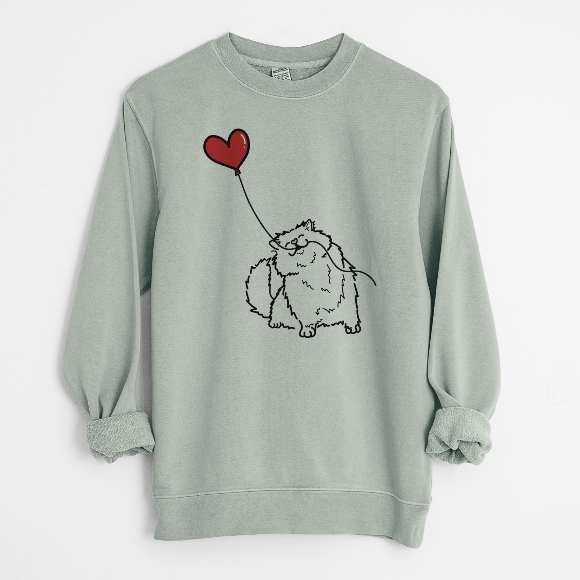 Persian Cat Heart String - Unisex Pigment Dyed Crew Sweatshirt