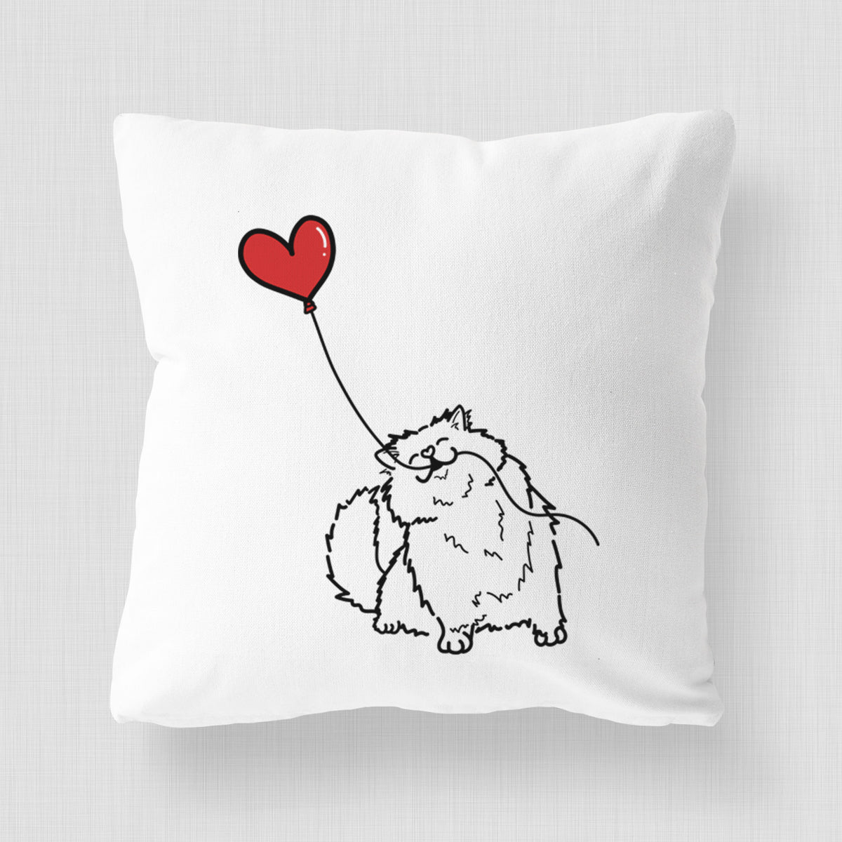 Persian Cat Heart String - Throw Pillow Cover