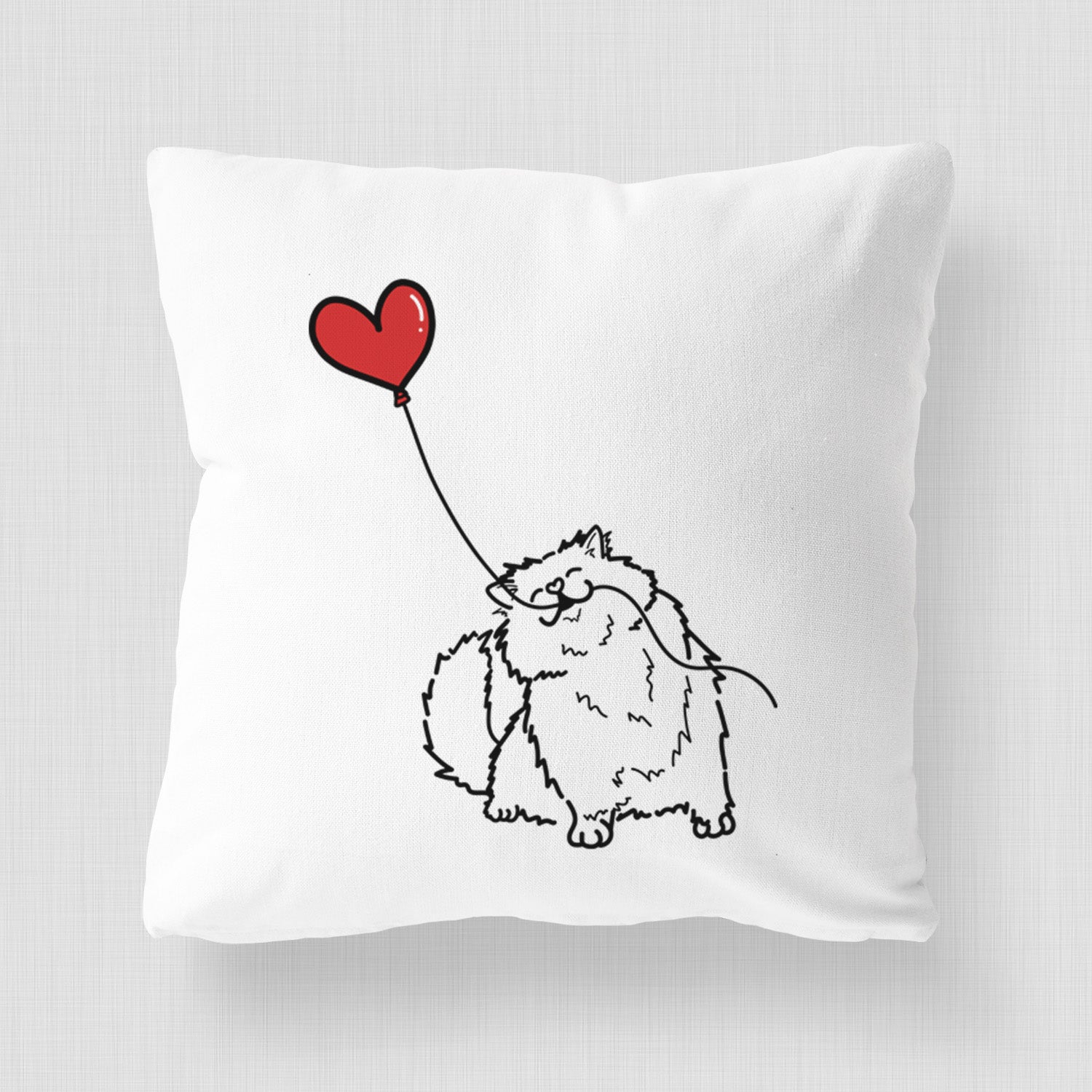 Persian Cat Heart String - Throw Pillow Cover