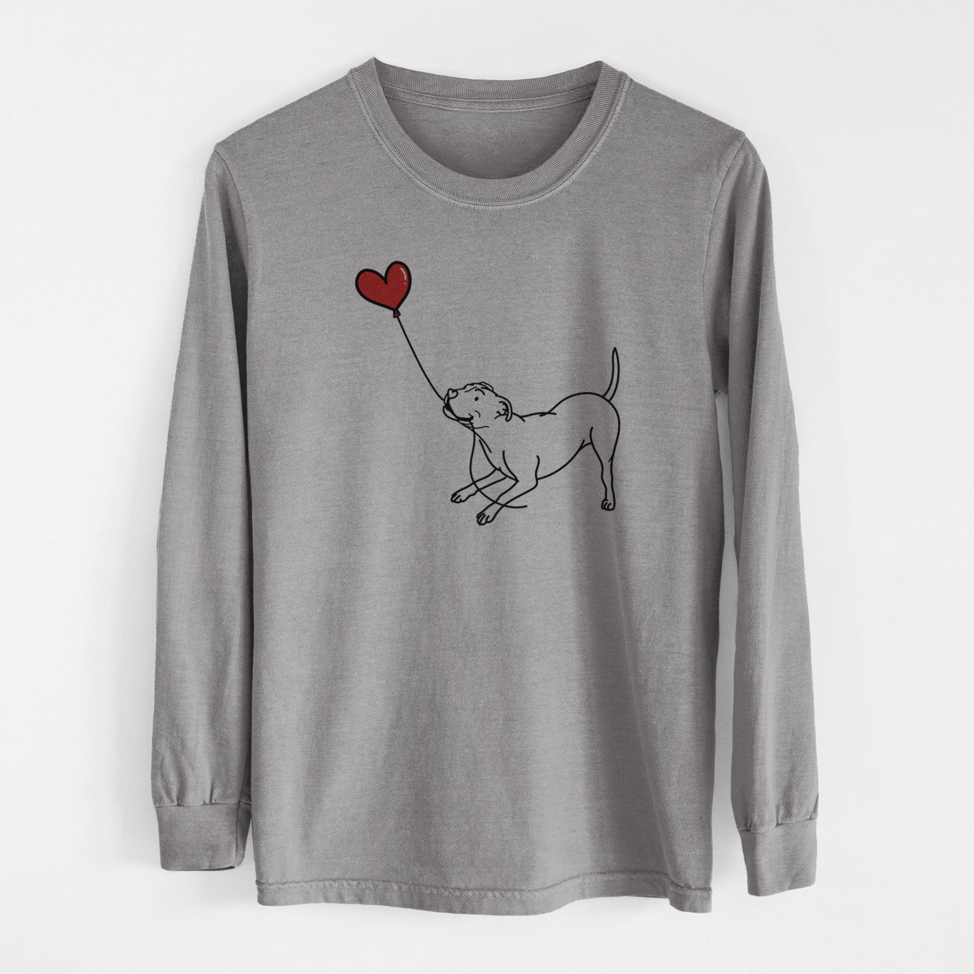 Pitbull Terrier Heart String - Men's Heavyweight 100% Cotton Long Sleeve