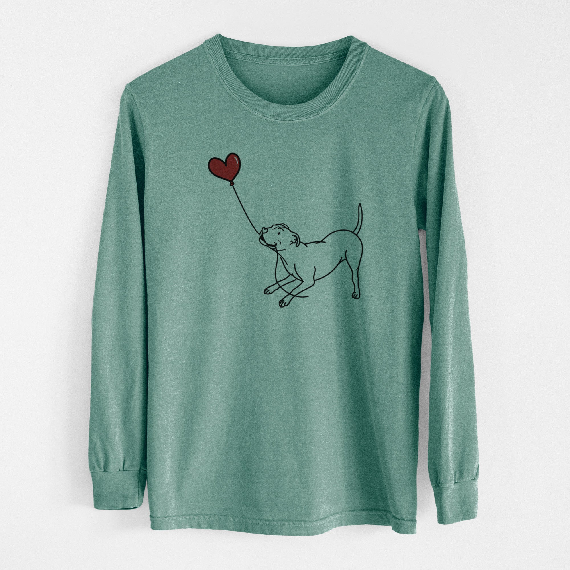 Pitbull Terrier Heart String - Men's Heavyweight 100% Cotton Long Sleeve