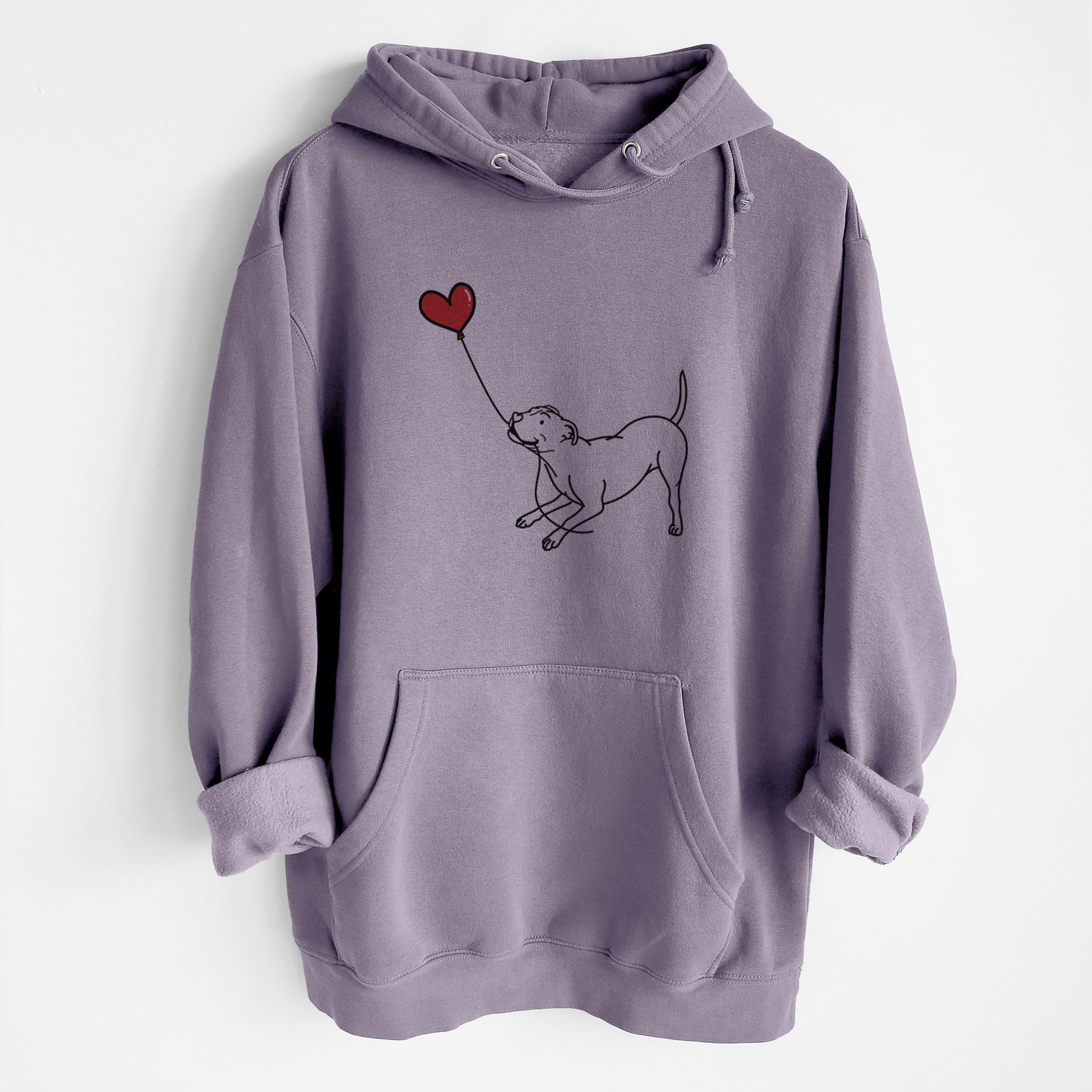 Pitbull Terrier Heart String - Heavyweight Fleece Hoodie