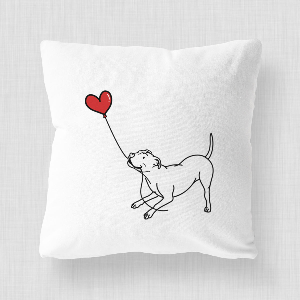 Pitbull Terrier Heart String - Throw Pillow Cover