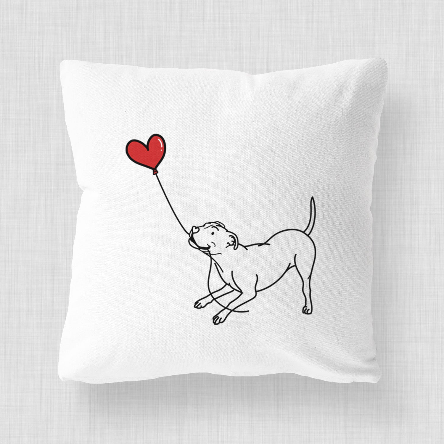 Pitbull Terrier Heart String - Throw Pillow Cover
