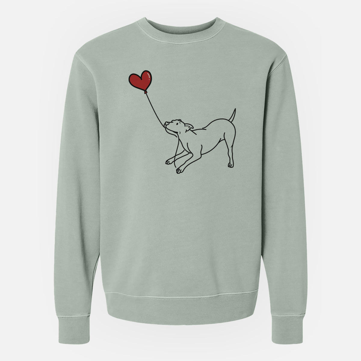 Pitbull Mix Heart String - Unisex Pigment Dyed Crew Sweatshirt