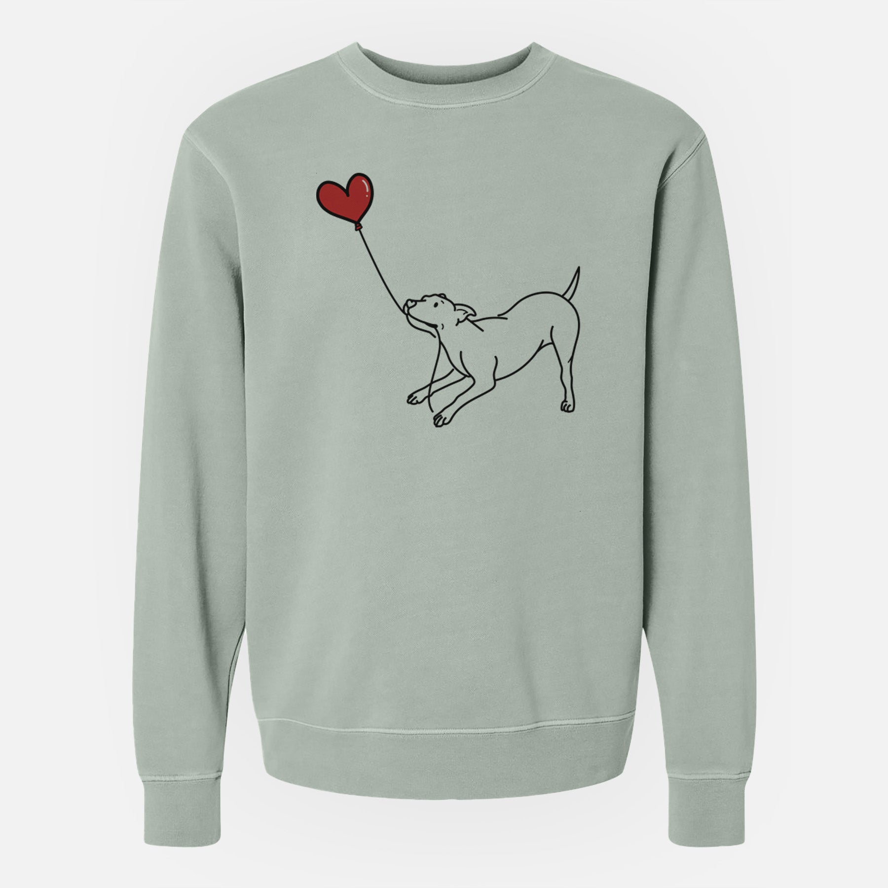 Pitbull Mix Heart String - Unisex Pigment Dyed Crew Sweatshirt