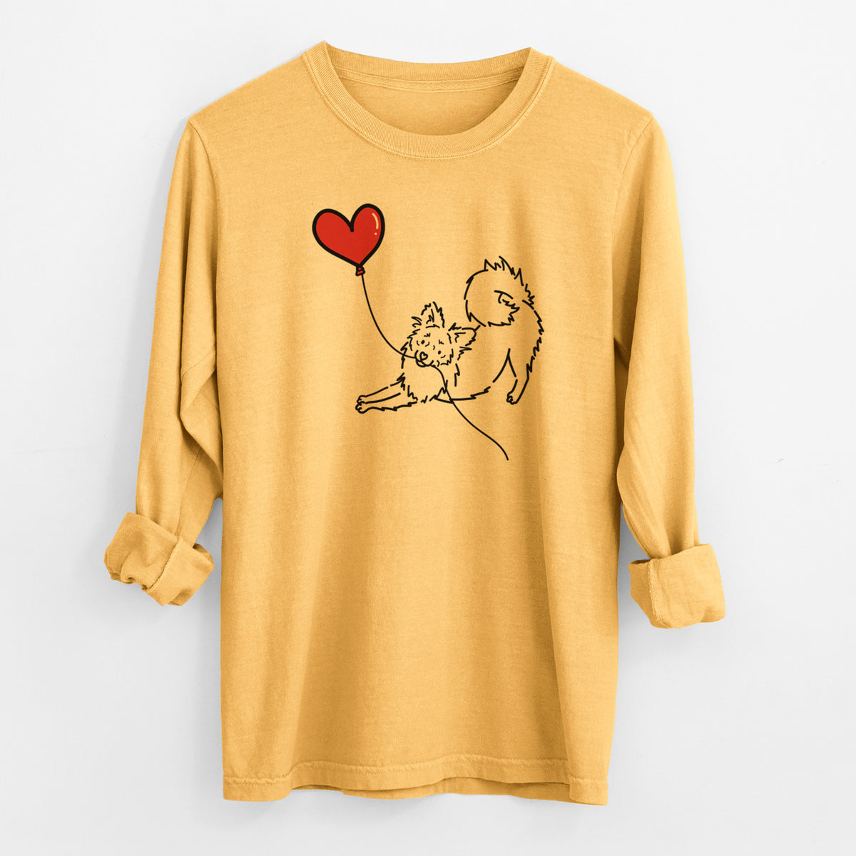 Pomchi Heart String - Men's Heavyweight 100% Cotton Long Sleeve