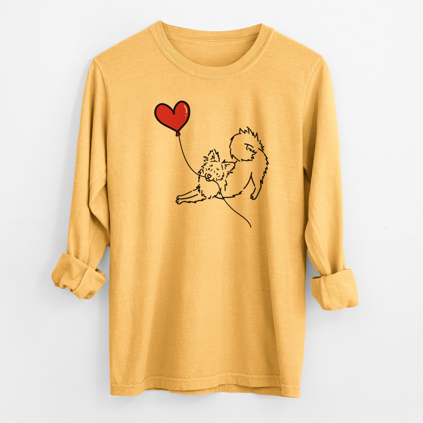 Pomchi Heart String - Men's Heavyweight 100% Cotton Long Sleeve
