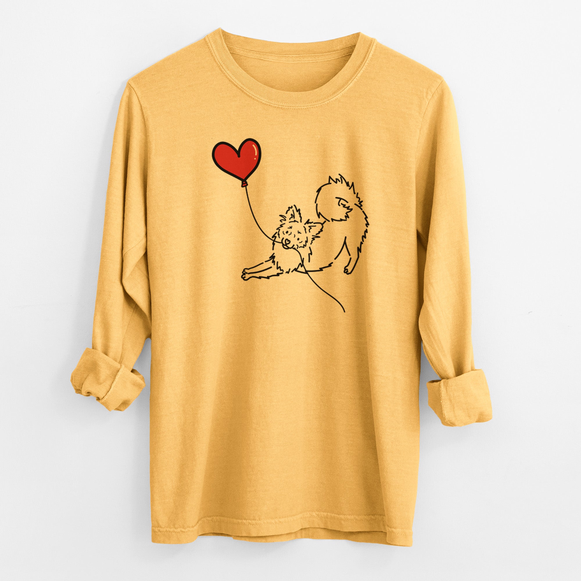 Pomchi Heart String - Men's Heavyweight 100% Cotton Long Sleeve