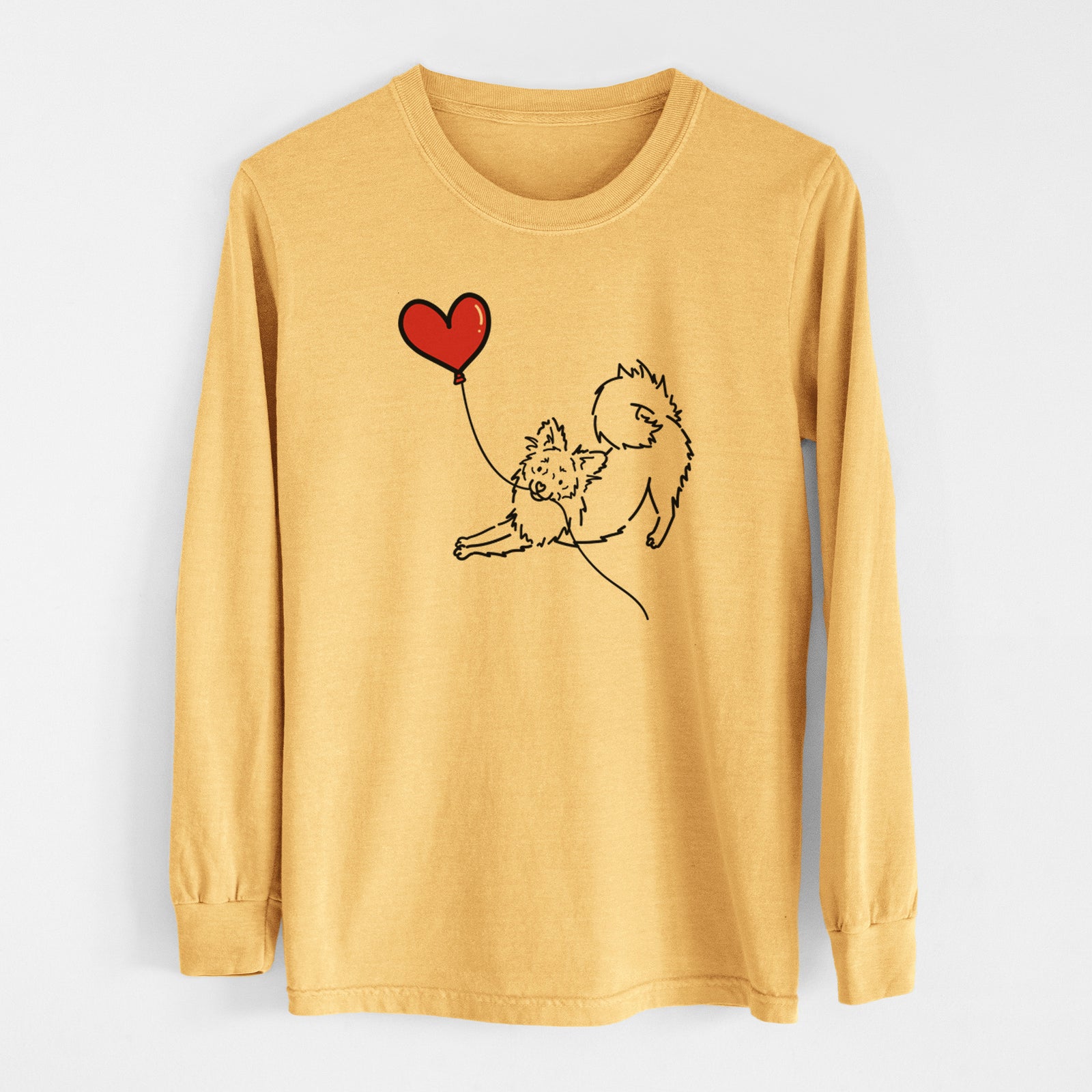 Pomchi Heart String - Men's Heavyweight 100% Cotton Long Sleeve