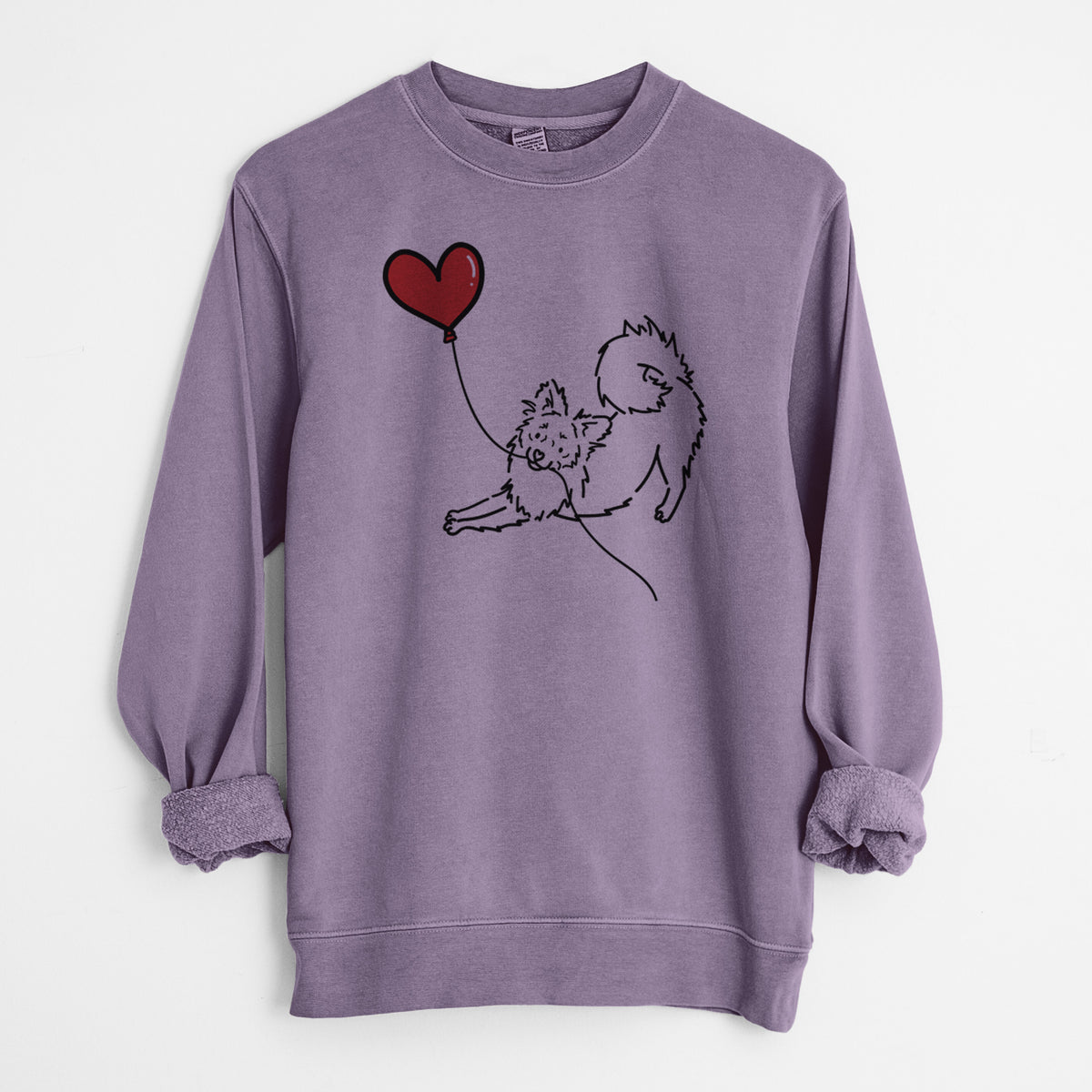 Pomchi Heart String - Unisex Pigment Dyed Crew Sweatshirt