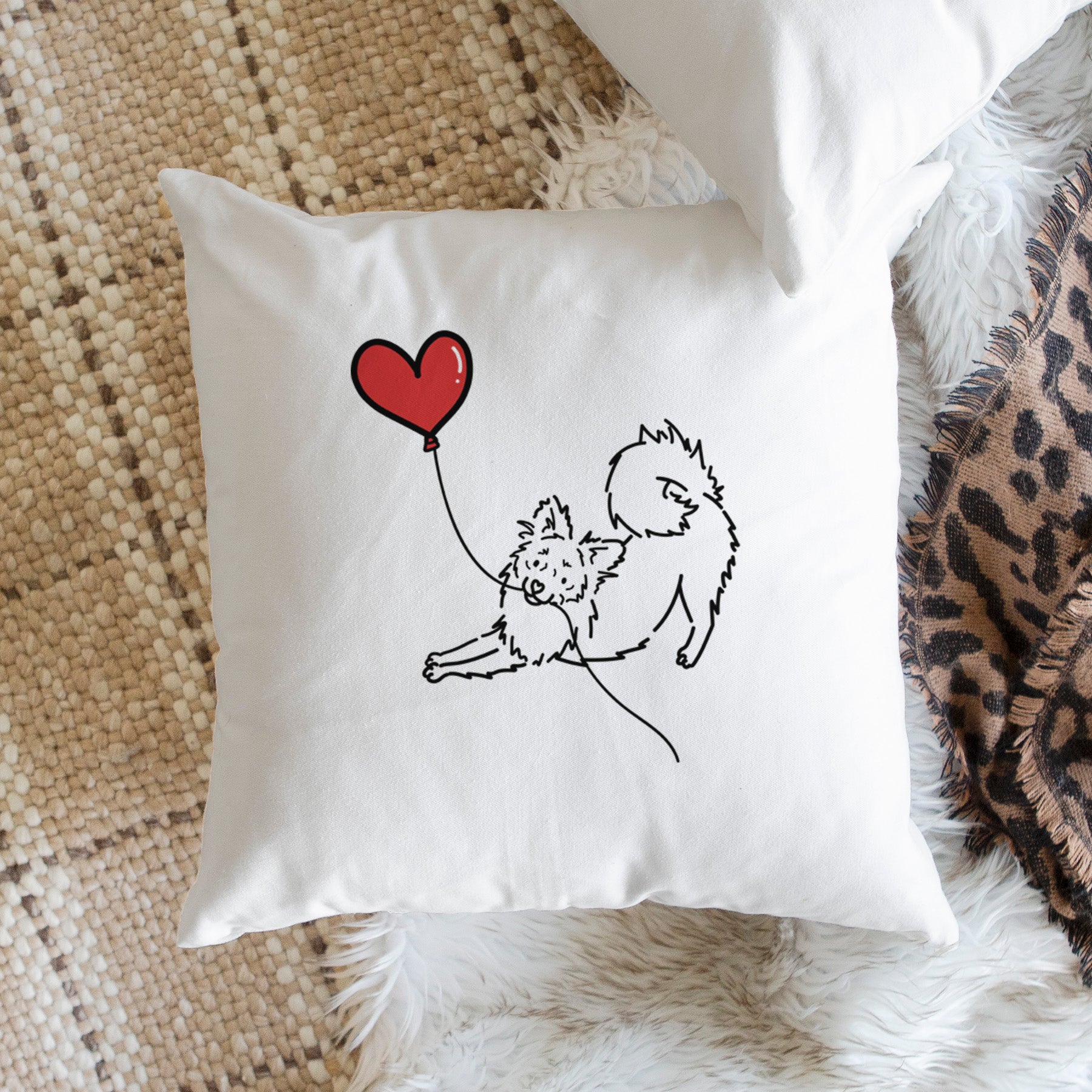 Pomchi Heart String - Throw Pillow Cover