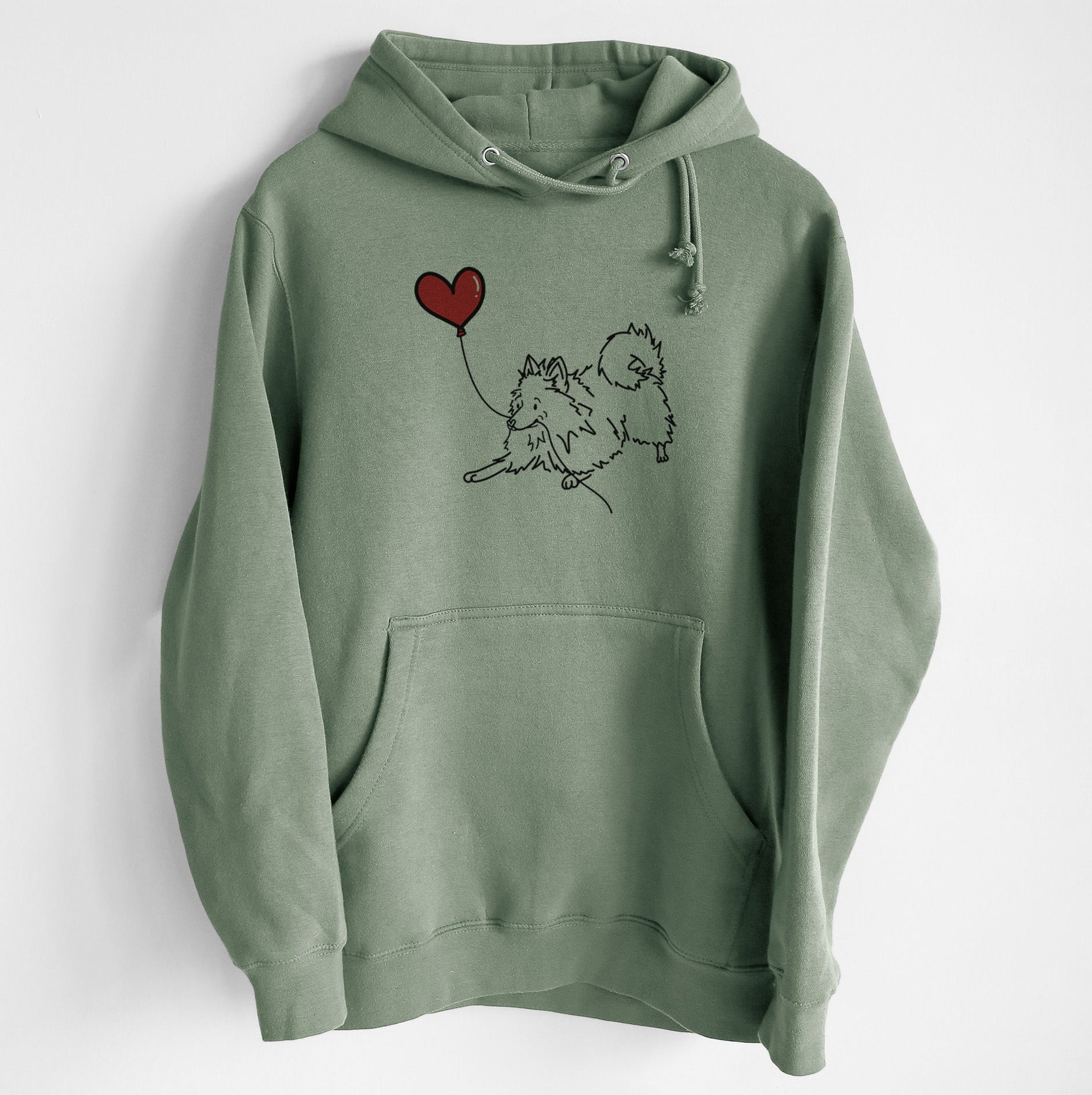 Pomeranian Heart String - Heavyweight Fleece Hoodie