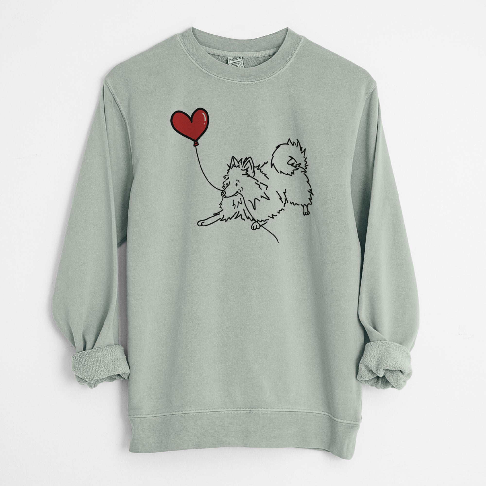 Pomeranian Heart String - Unisex Pigment Dyed Crew Sweatshirt