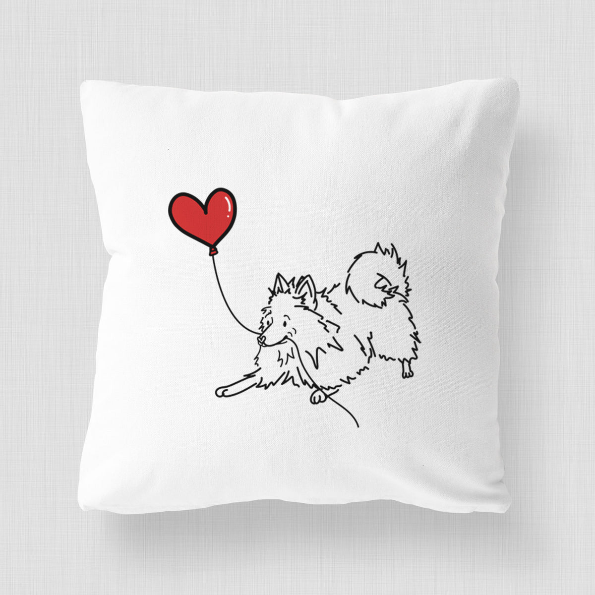 Pomeranian Heart String - Throw Pillow Cover