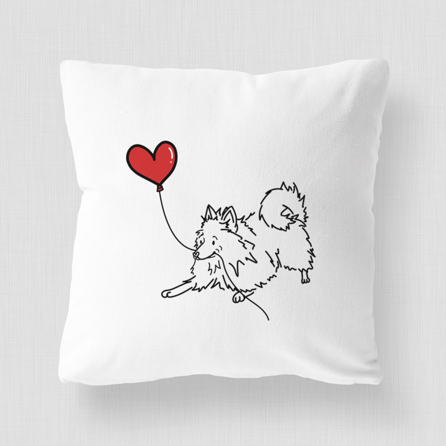 Pomeranian Heart String - Throw Pillow Cover