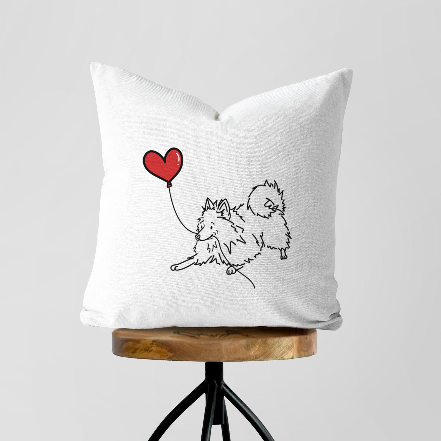 Pomeranian Heart String - Throw Pillow Cover