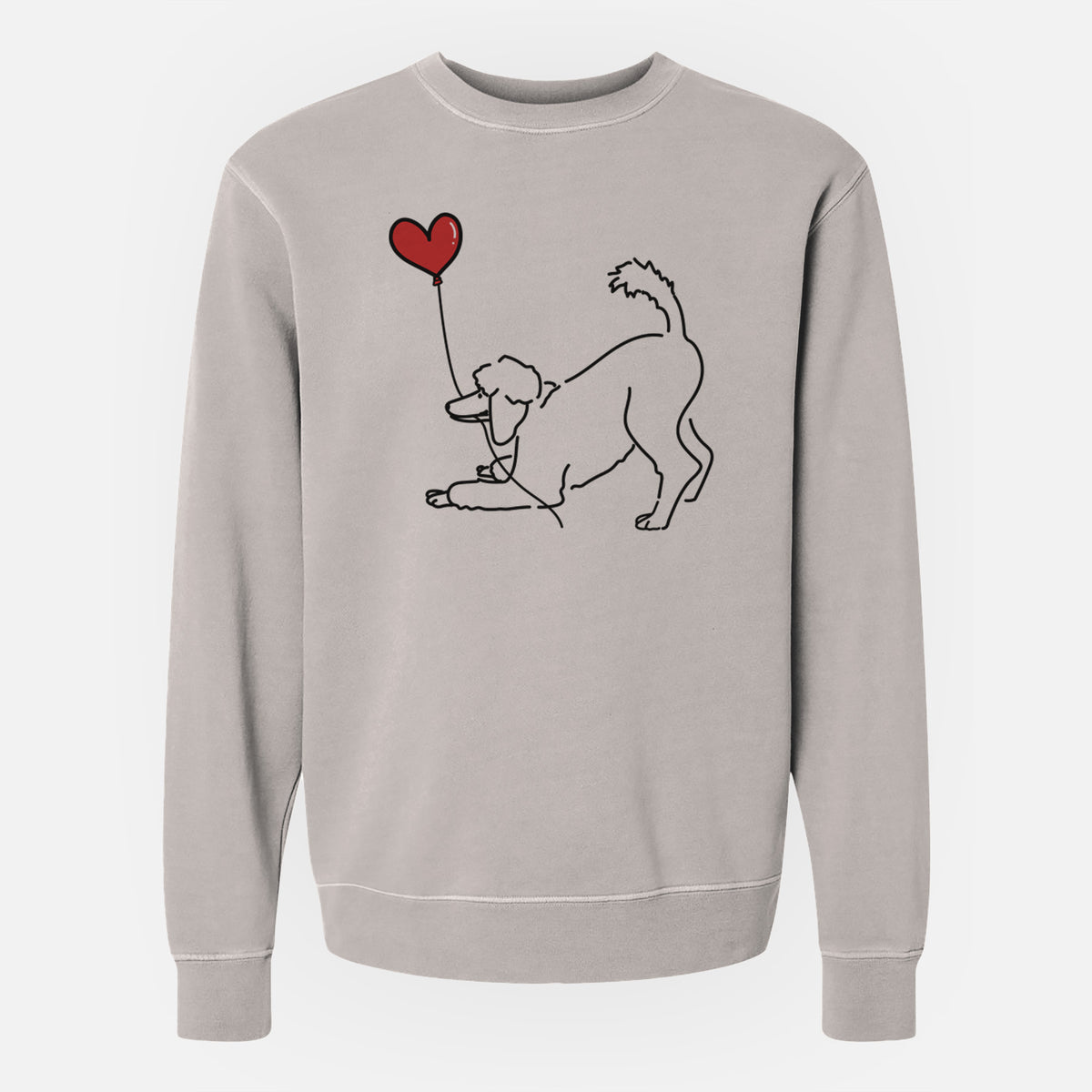 Standard Poodle Heart String - Unisex Pigment Dyed Crew Sweatshirt