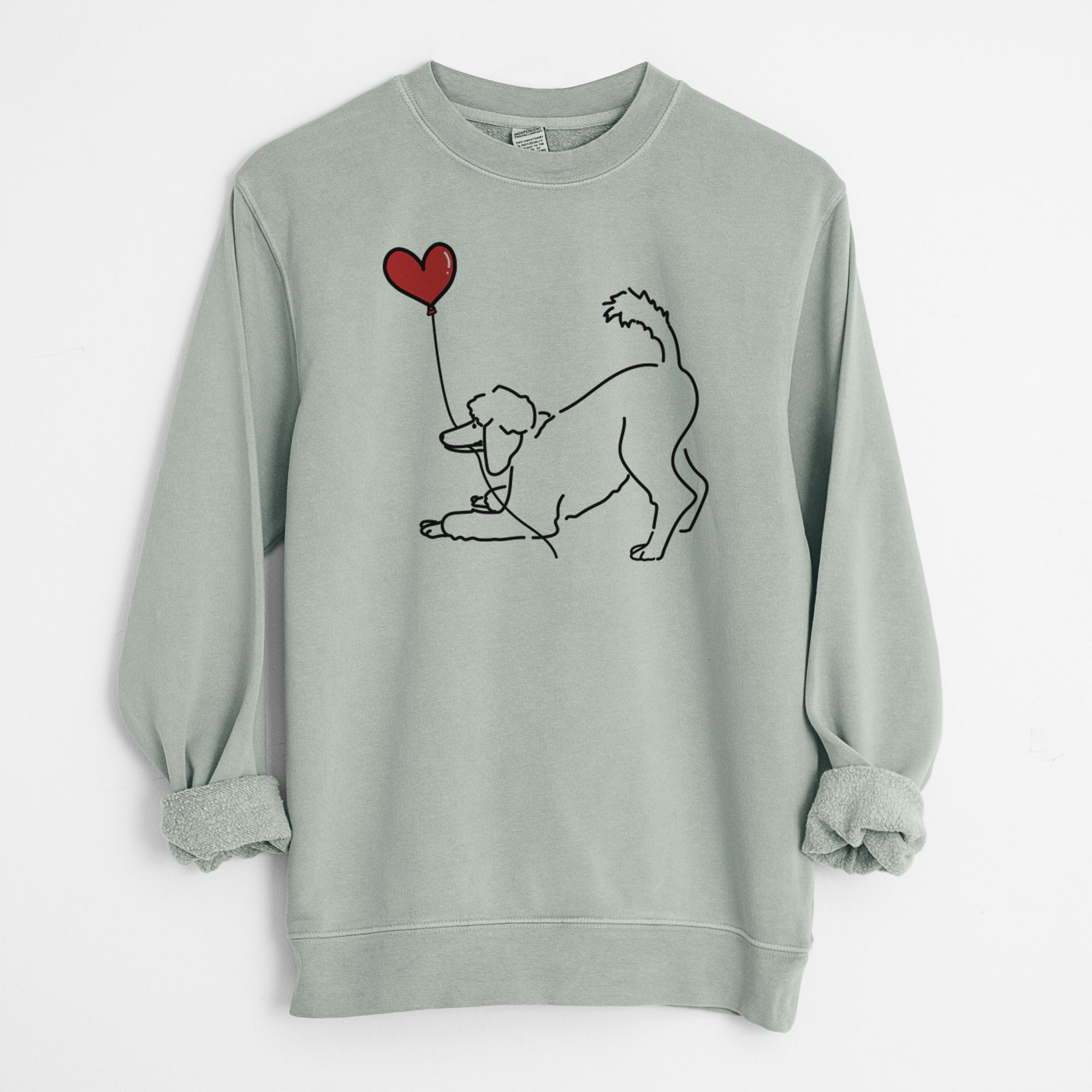 Standard Poodle Heart String - Unisex Pigment Dyed Crew Sweatshirt