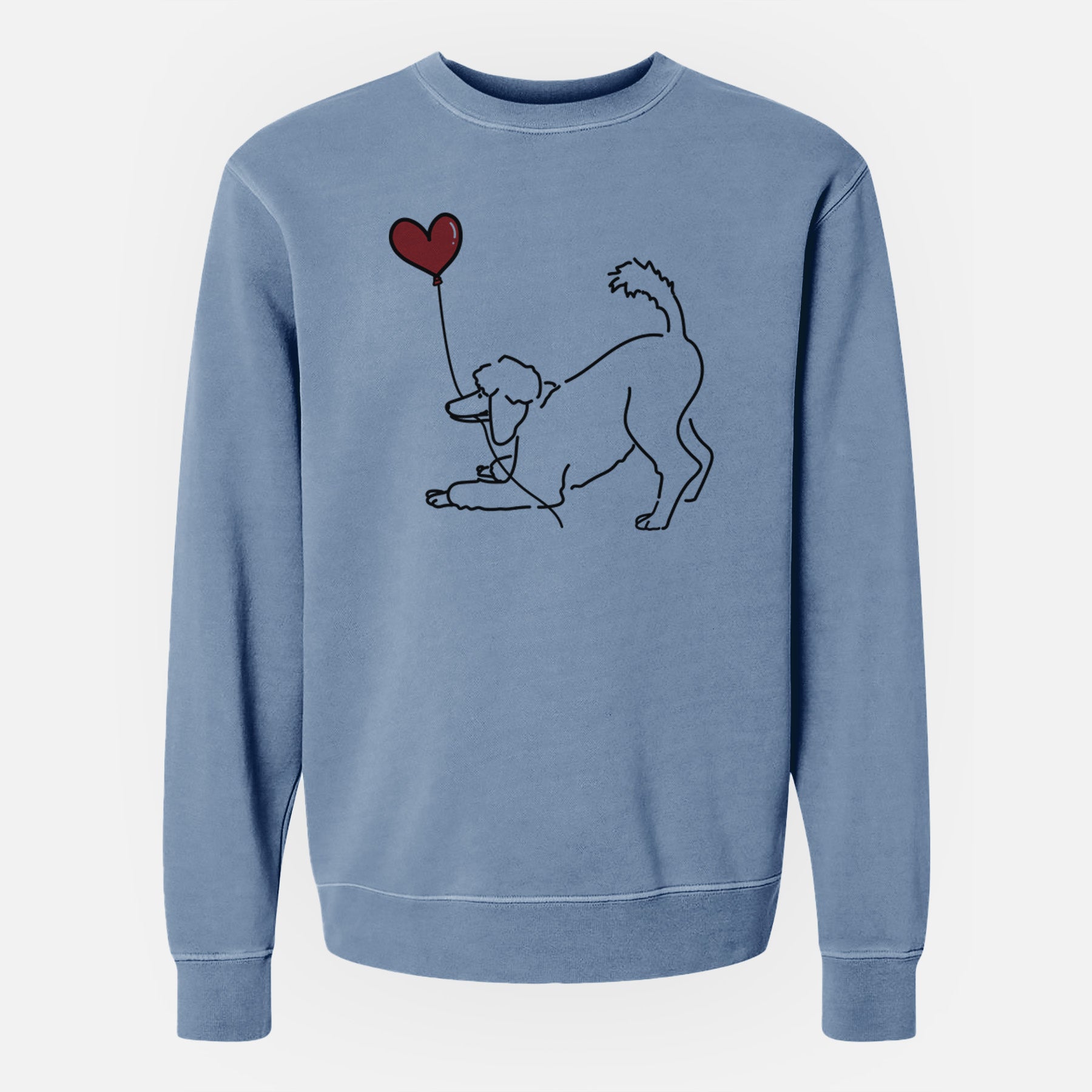 Standard Poodle Heart String - Unisex Pigment Dyed Crew Sweatshirt