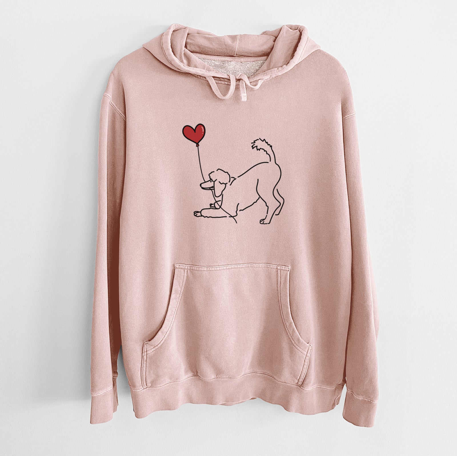 Standard Poodle Heart String - Unisex Pigment Dyed Hoodie