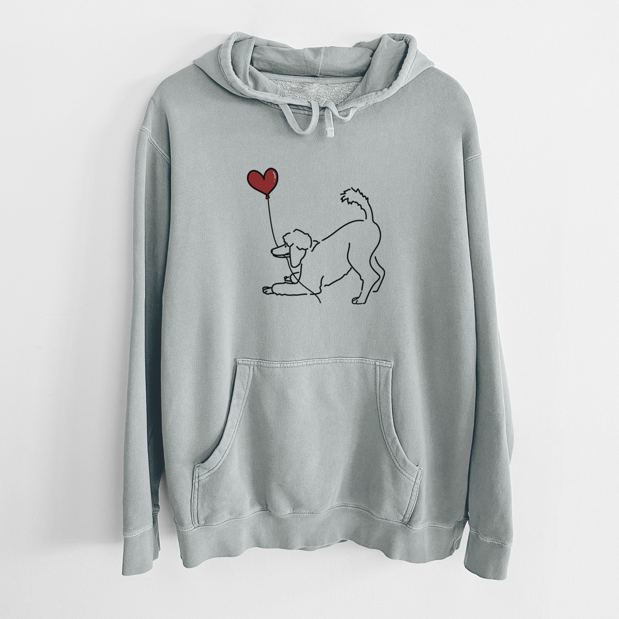 Standard Poodle Heart String - Unisex Pigment Dyed Hoodie