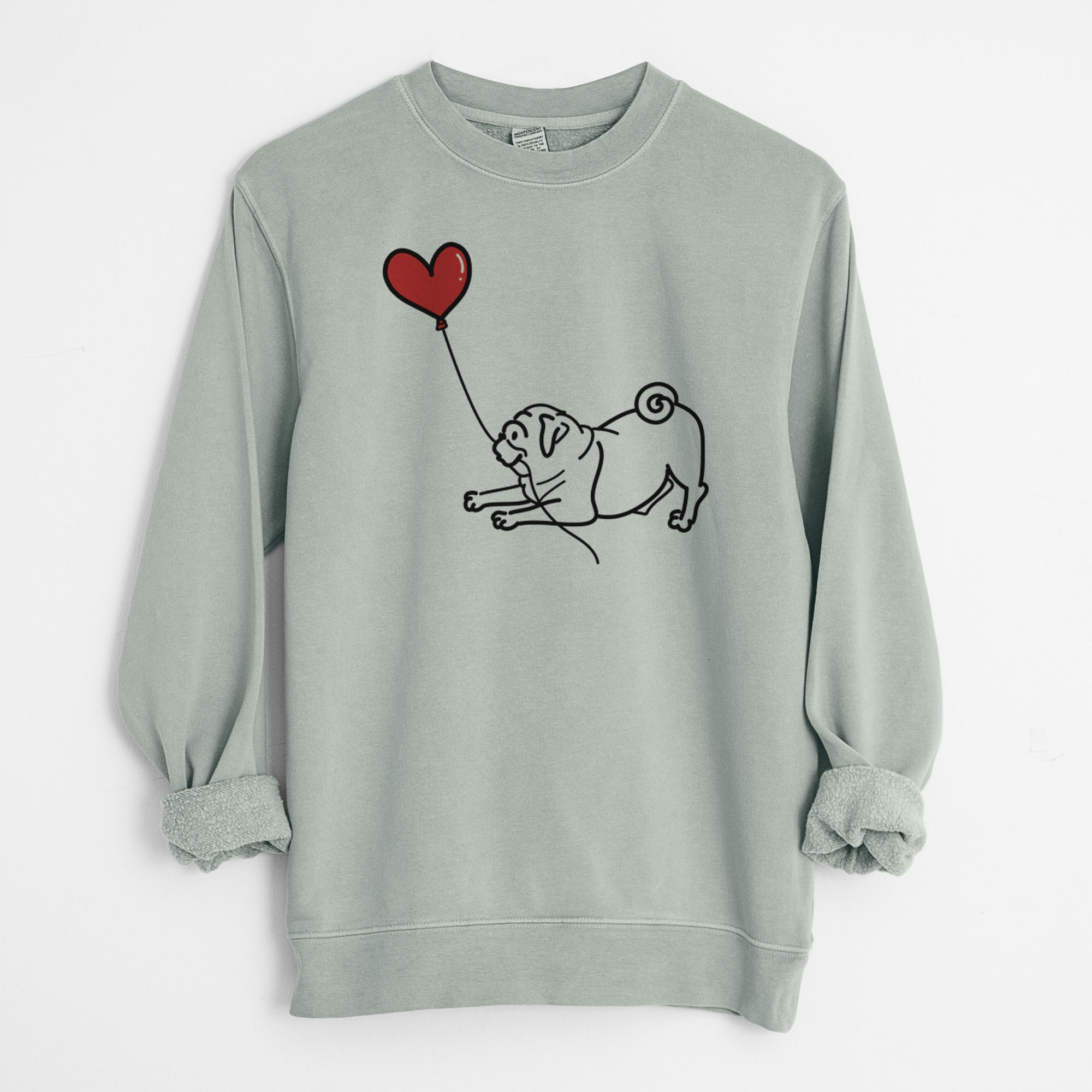 Pug Heart String - Unisex Pigment Dyed Crew Sweatshirt