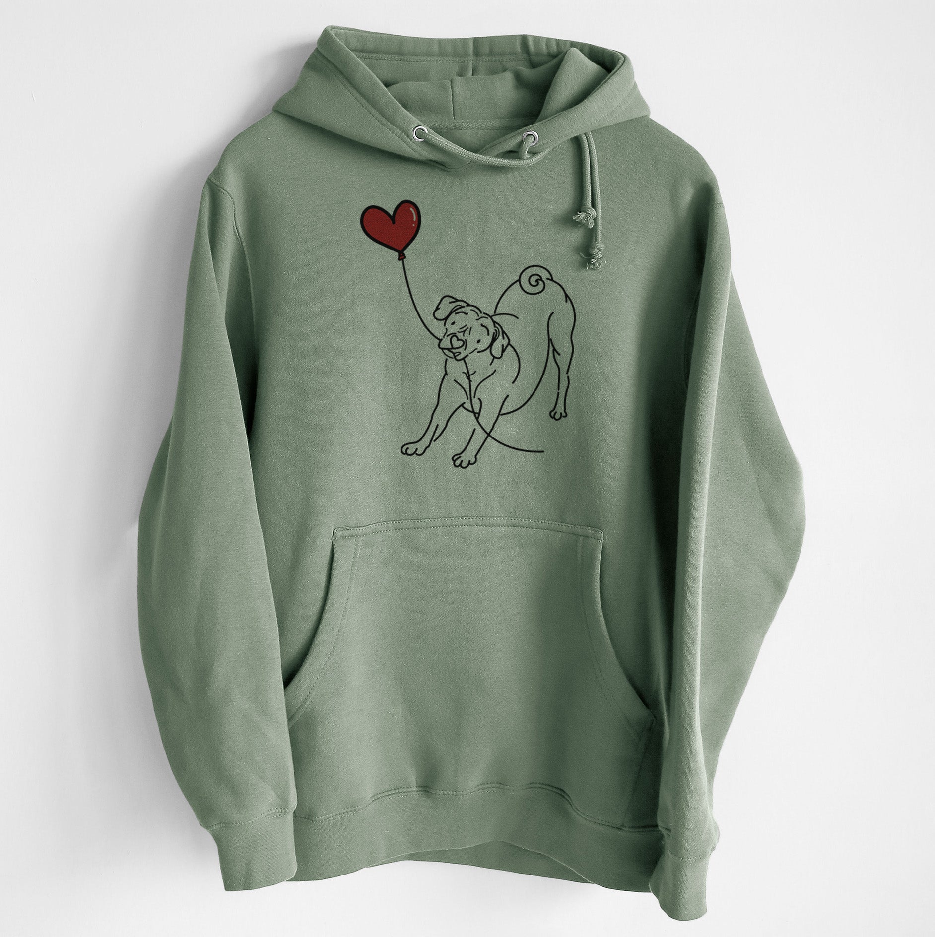 Puggle Heart String - Heavyweight Fleece Hoodie