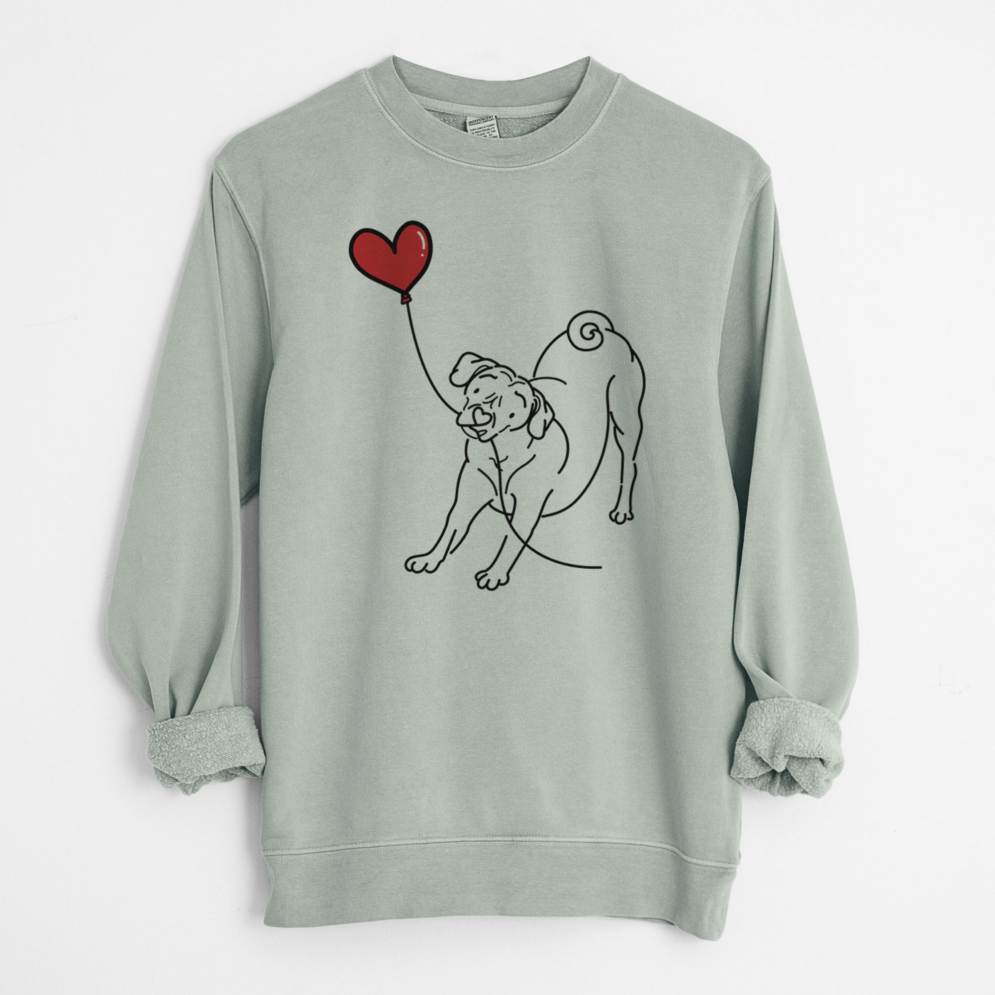 Puggle Heart String - Unisex Pigment Dyed Crew Sweatshirt