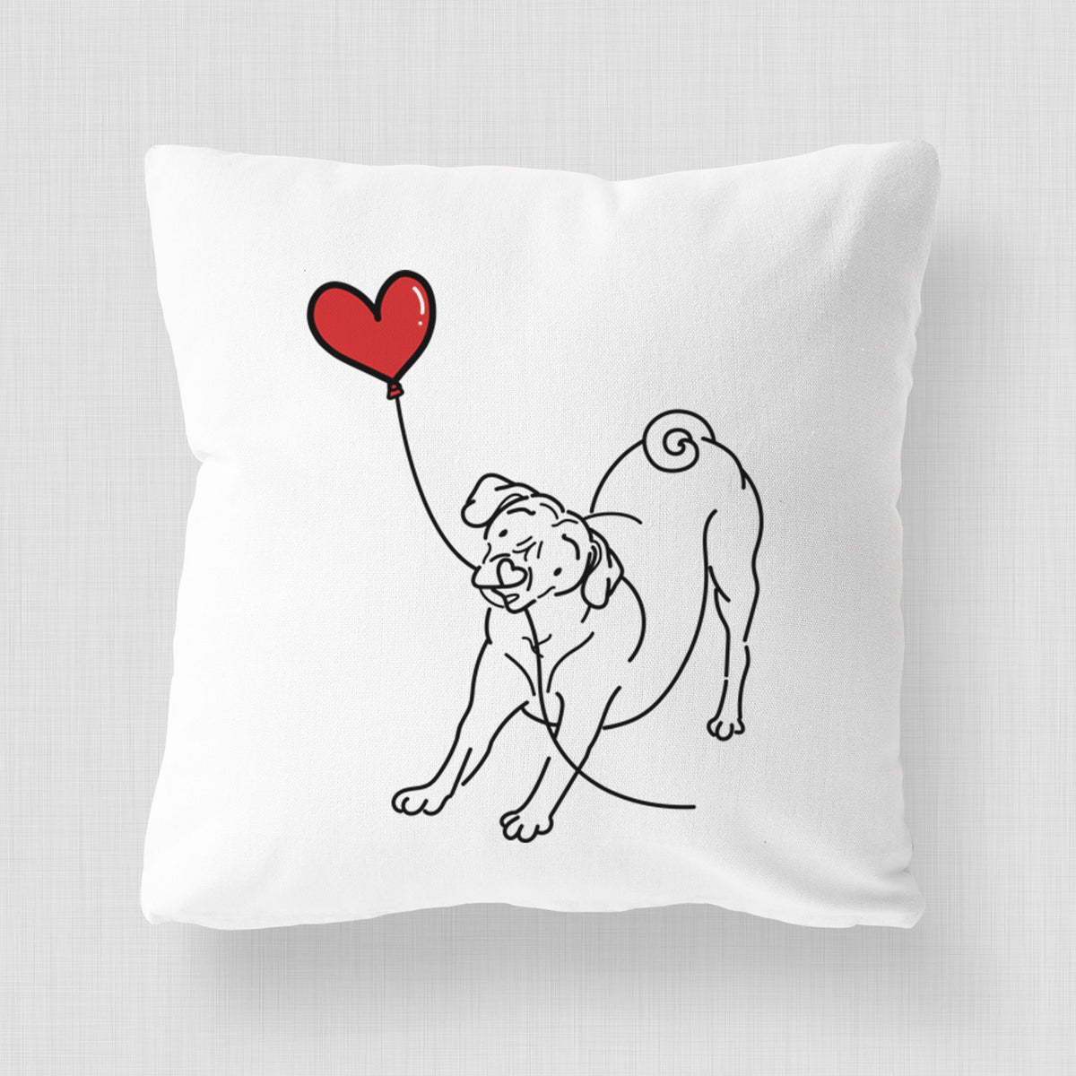 Puggle Heart String - Throw Pillow Cover