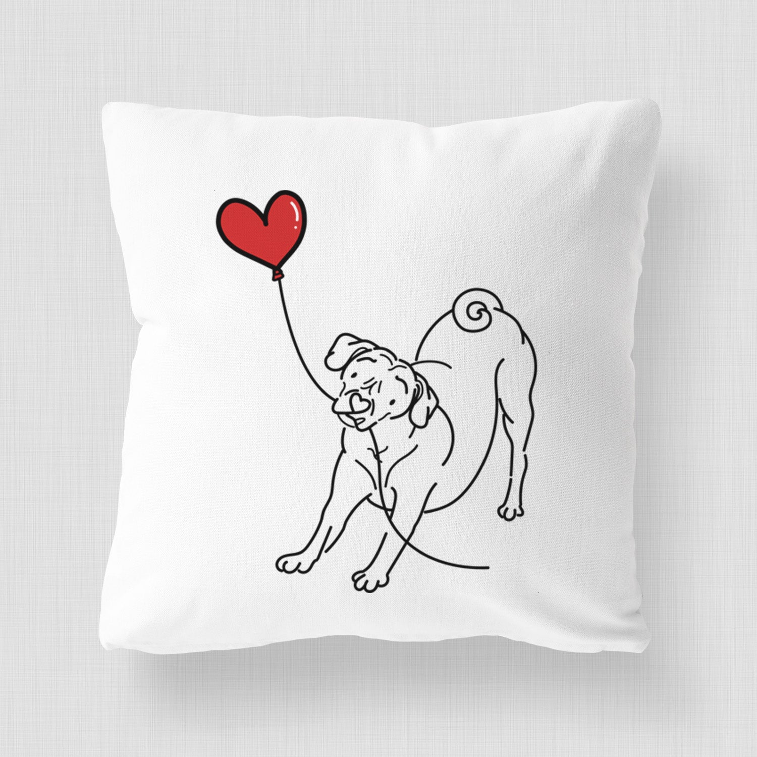 Puggle Heart String - Throw Pillow Cover