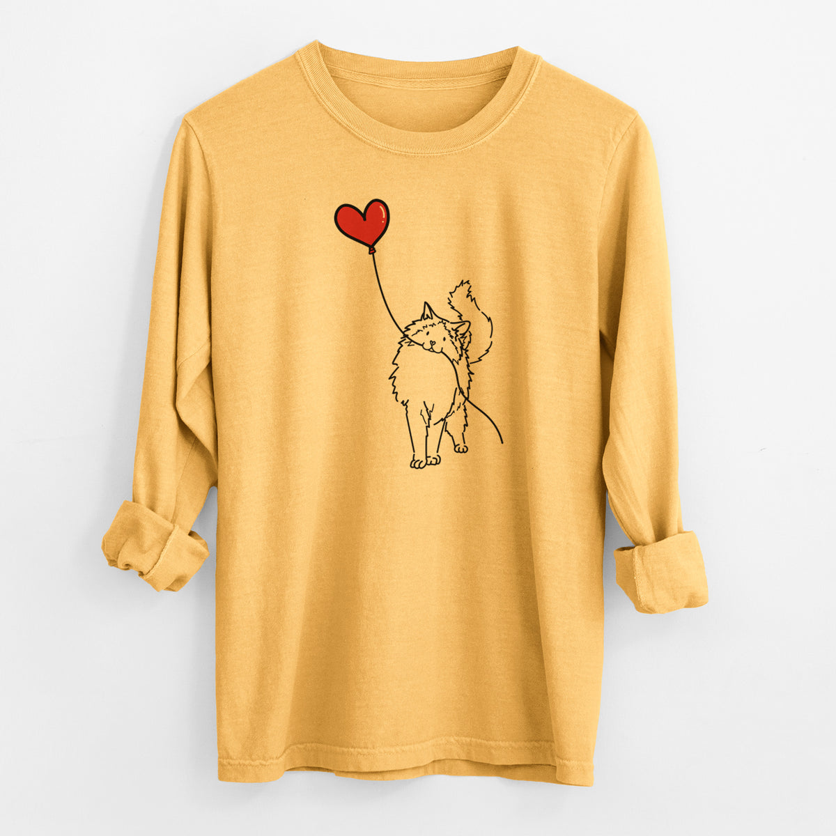 Ragdoll Cat Heart String - Men's Heavyweight 100% Cotton Long Sleeve