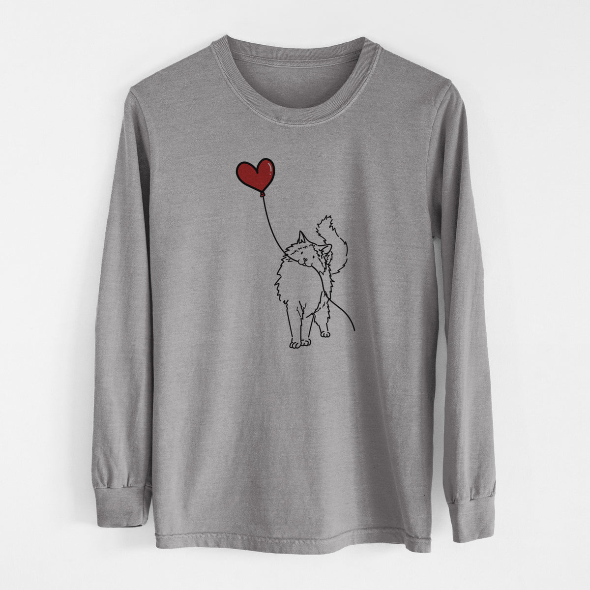 Ragdoll Cat Heart String - Men's Heavyweight 100% Cotton Long Sleeve