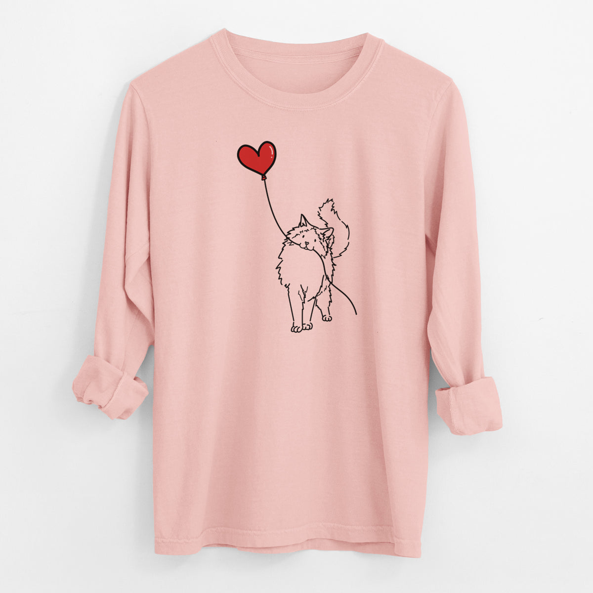 Ragdoll Cat Heart String - Men's Heavyweight 100% Cotton Long Sleeve