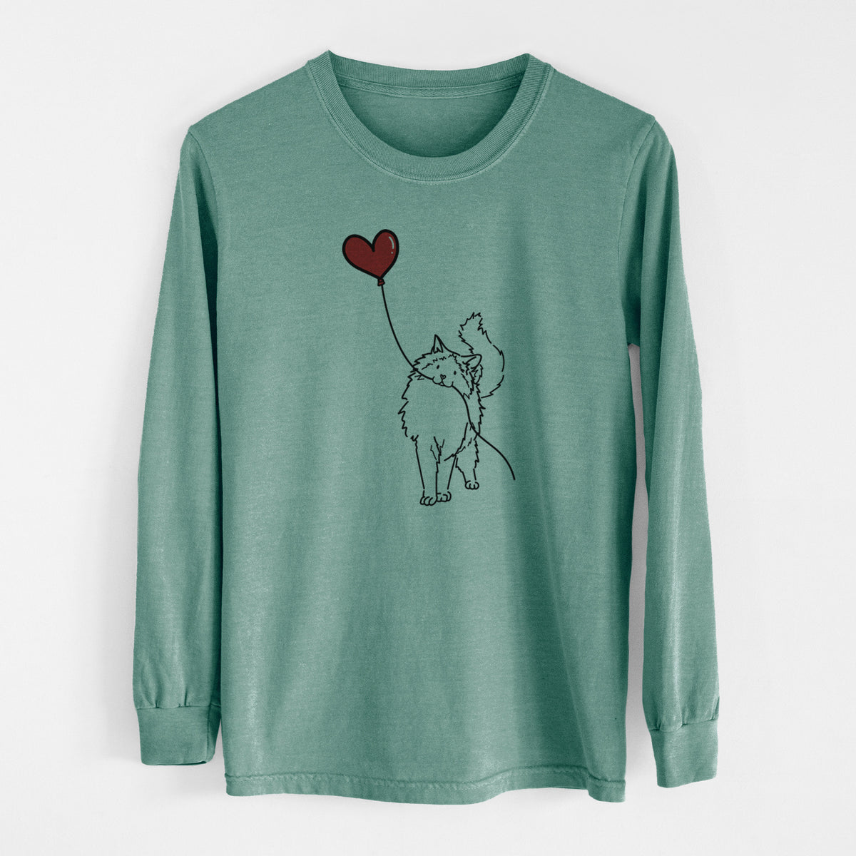 Ragdoll Cat Heart String - Men's Heavyweight 100% Cotton Long Sleeve