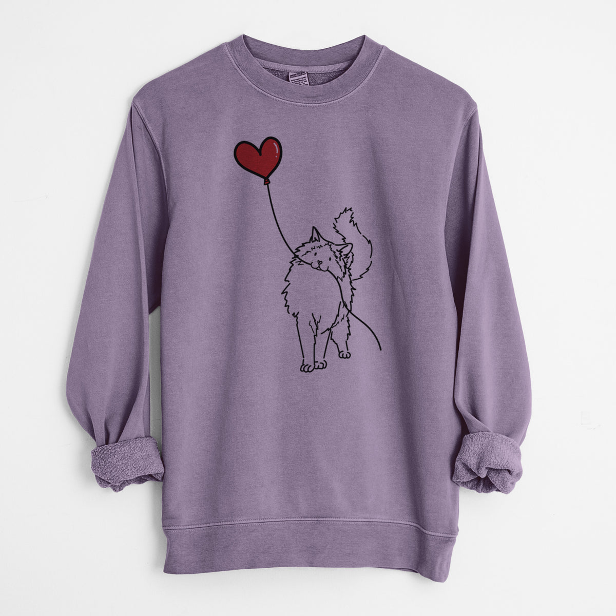 Ragdoll Cat Heart String - Unisex Pigment Dyed Crew Sweatshirt
