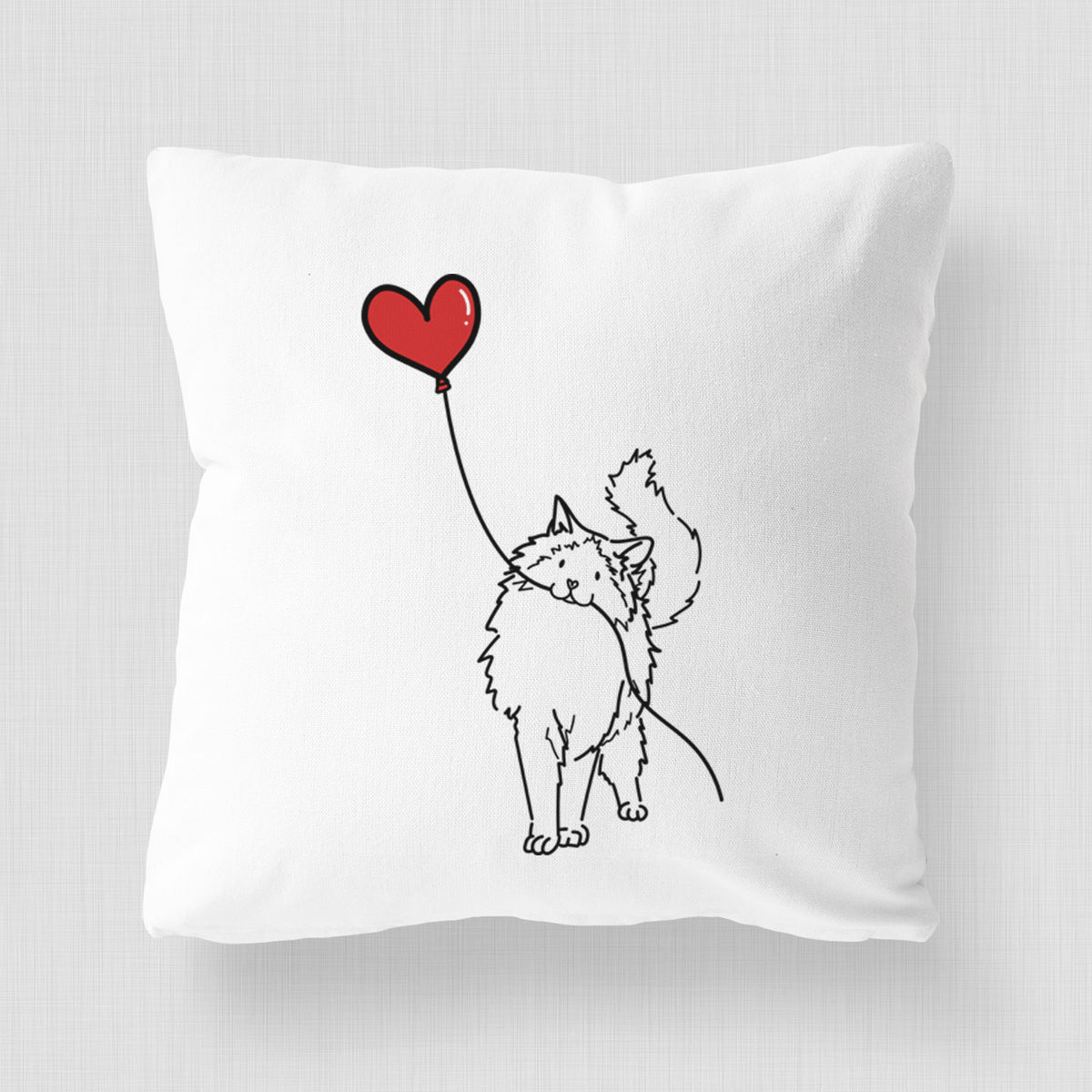 Ragdoll Cat Heart String - Throw Pillow Cover