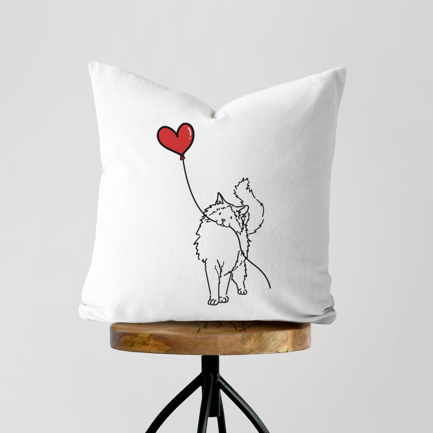 Ragdoll Cat Heart String - Throw Pillow Cover