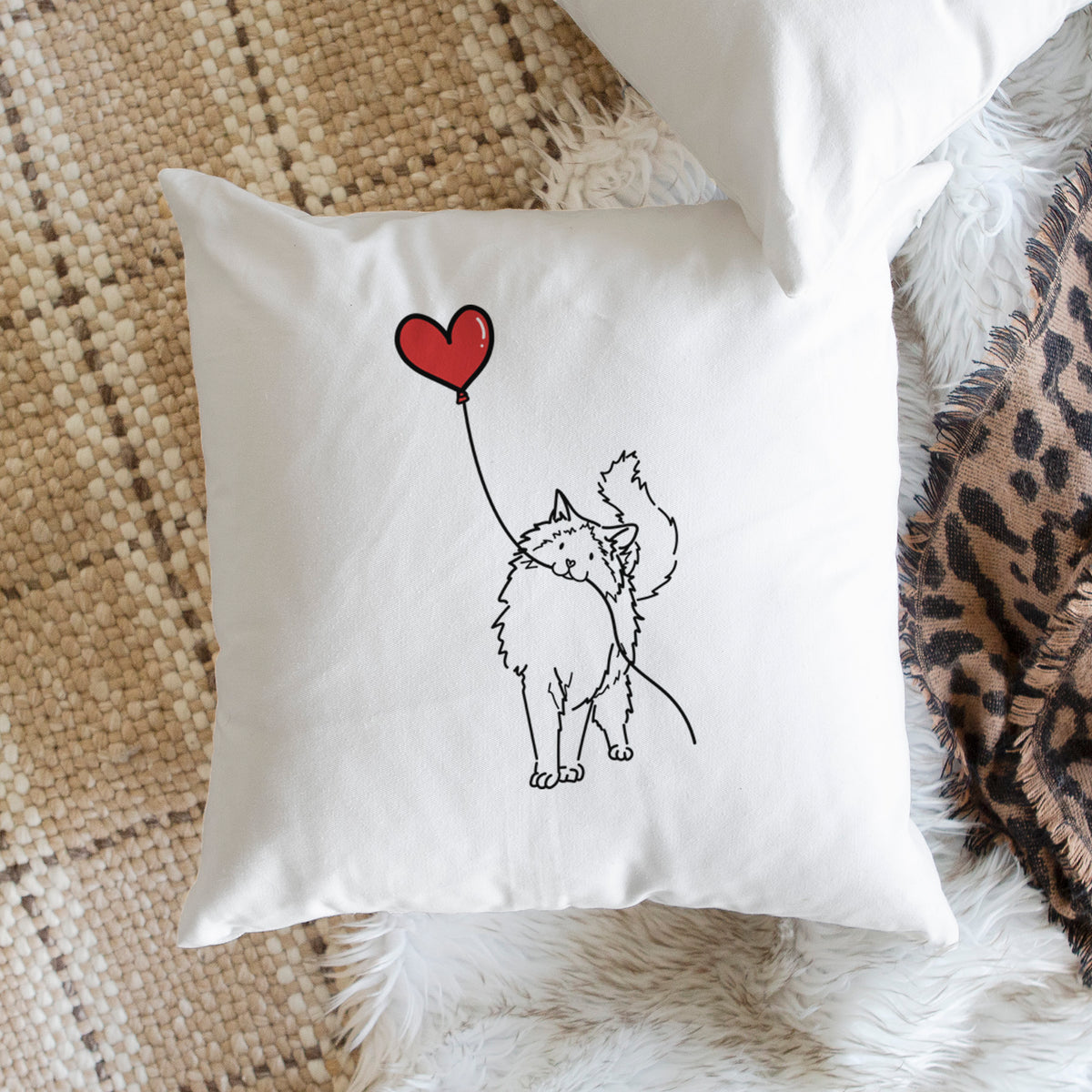 Ragdoll Cat Heart String - Throw Pillow Cover