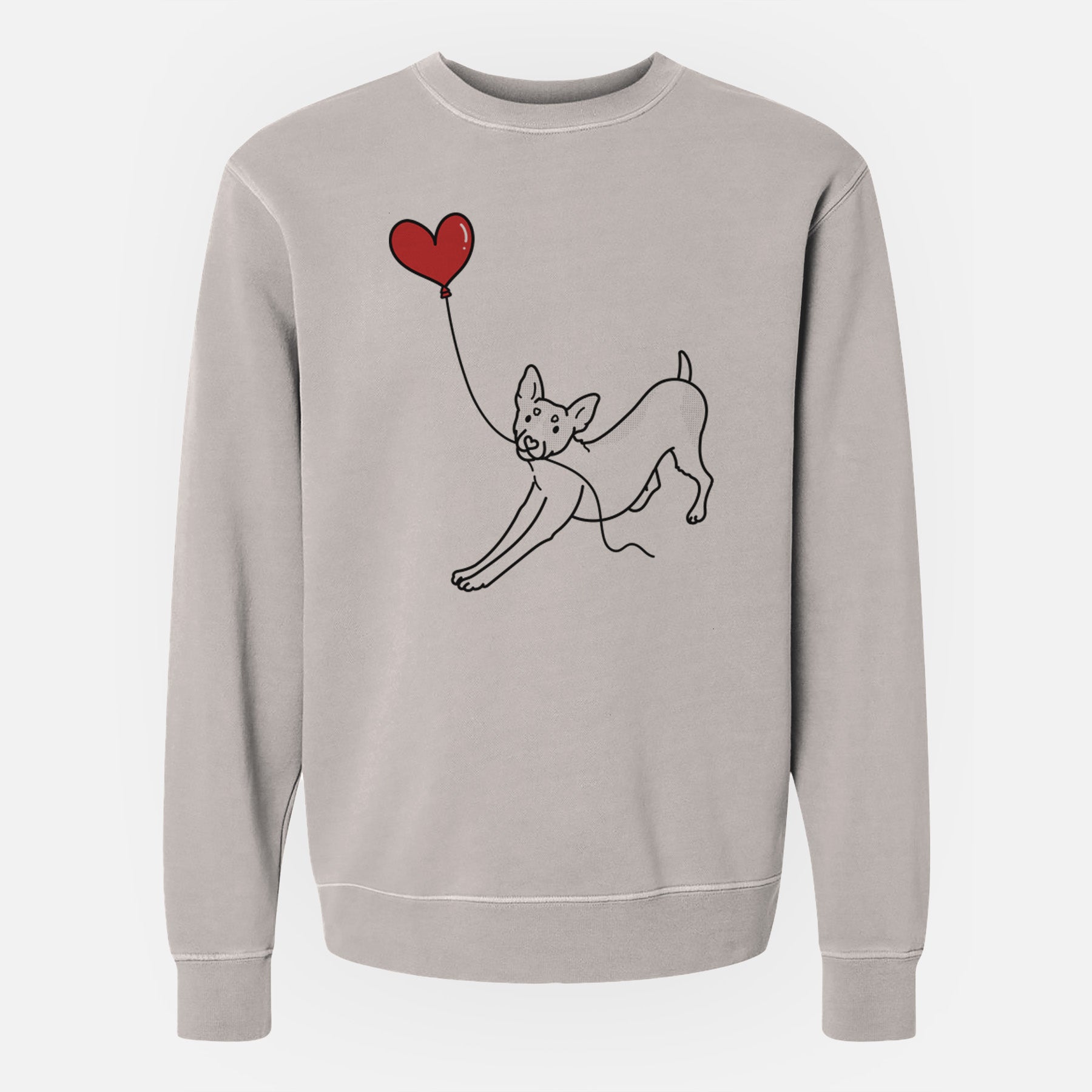 Rat Terrier Heart String - Unisex Pigment Dyed Crew Sweatshirt