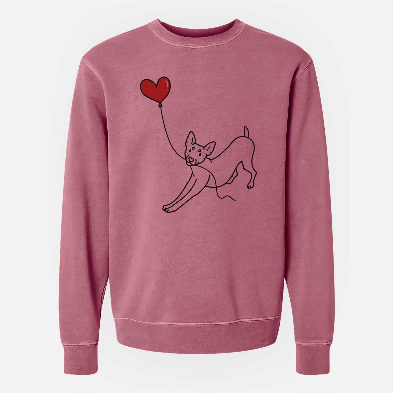 Rat Terrier Heart String - Unisex Pigment Dyed Crew Sweatshirt