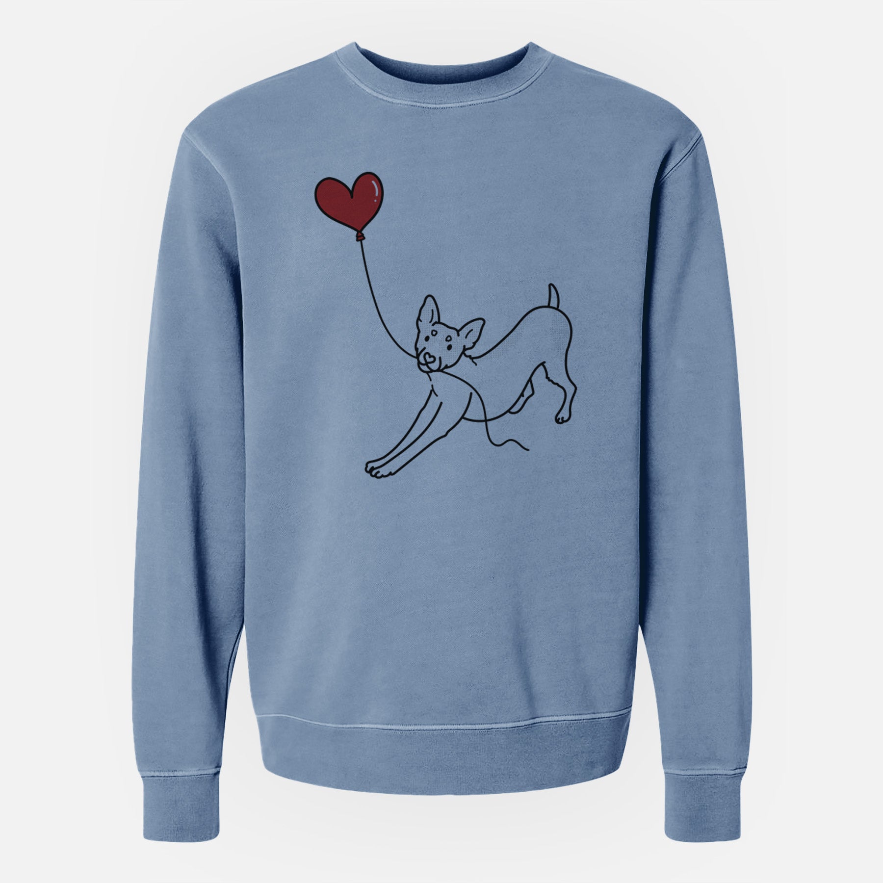 Rat Terrier Heart String - Unisex Pigment Dyed Crew Sweatshirt