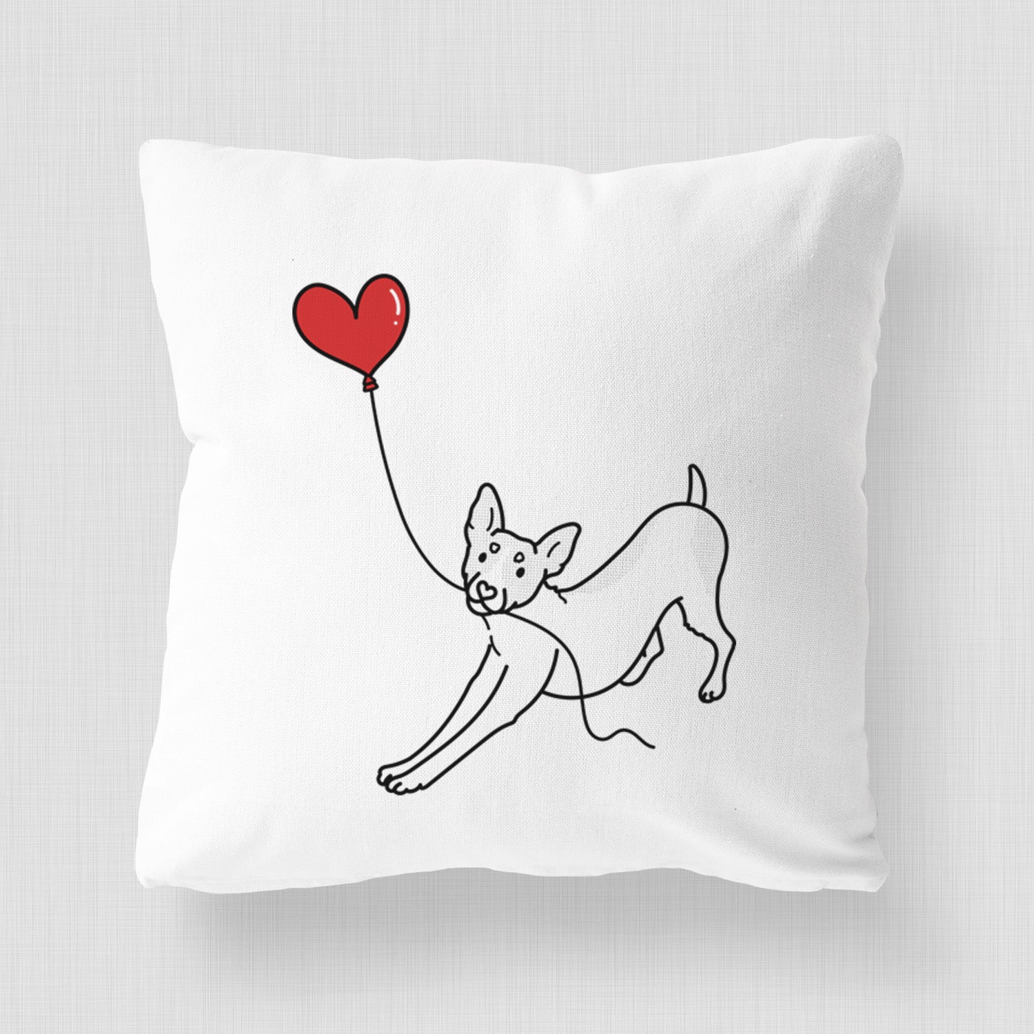 Rat Terrier Heart String - Throw Pillow Cover