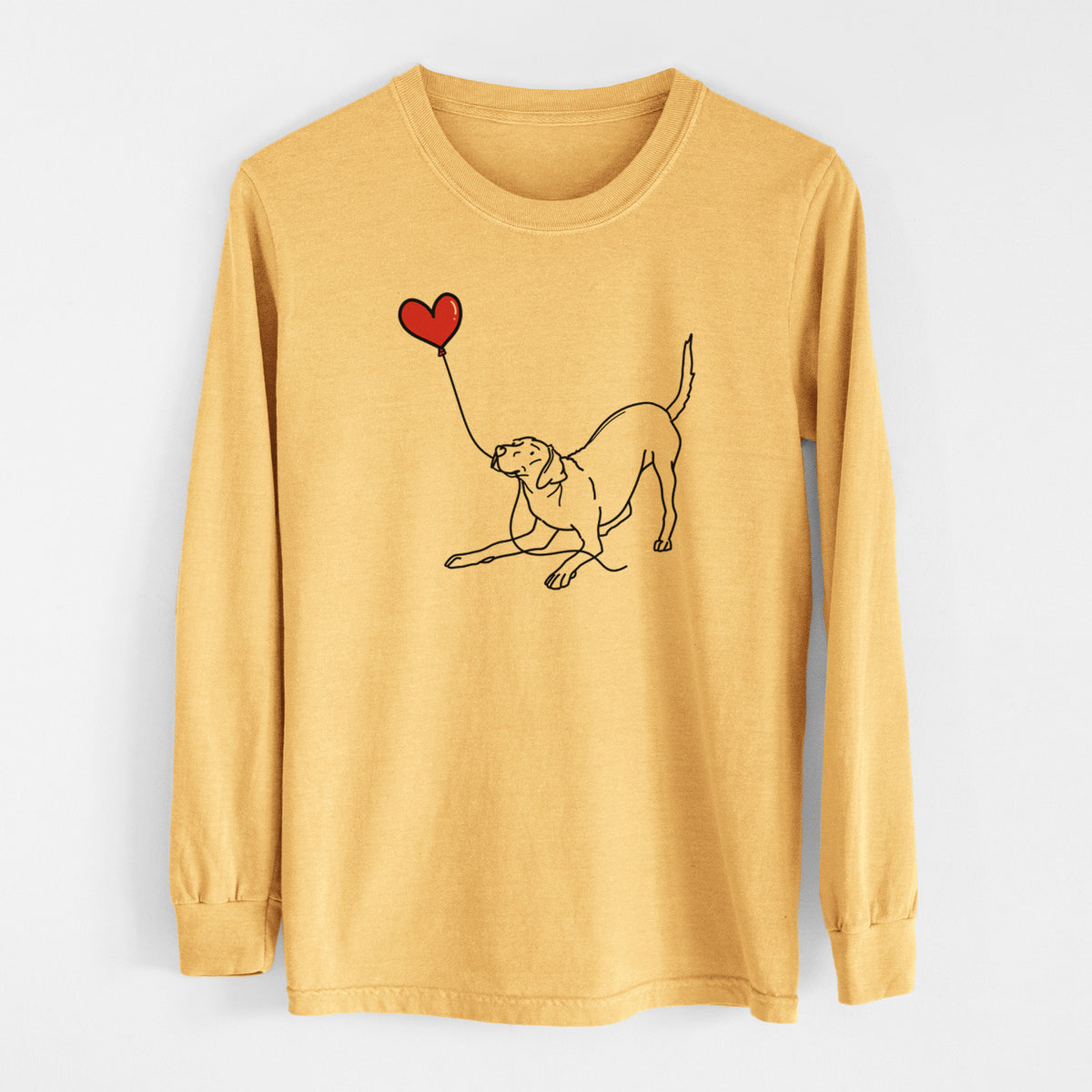 Rhodesian Ridgeback Heart String - Men&#39;s Heavyweight 100% Cotton Long Sleeve