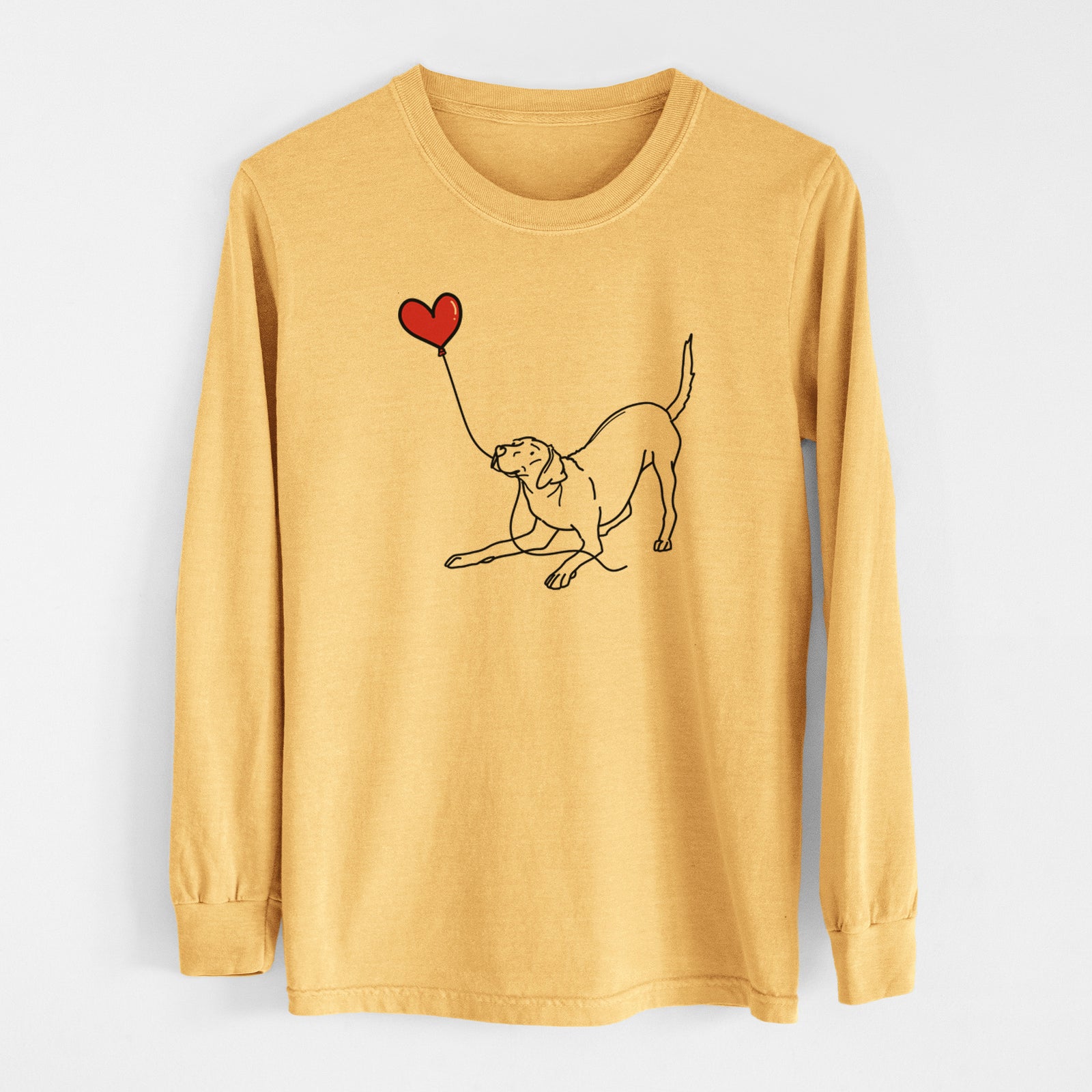 Rhodesian Ridgeback Heart String - Men's Heavyweight 100% Cotton Long Sleeve