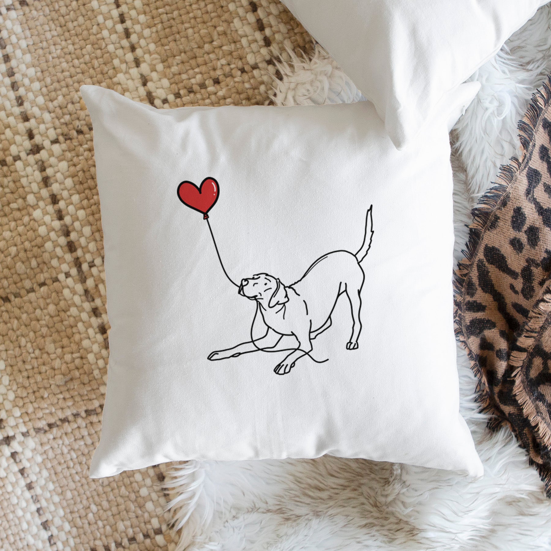 Rhodesian Ridgeback Heart String - Throw Pillow Cover