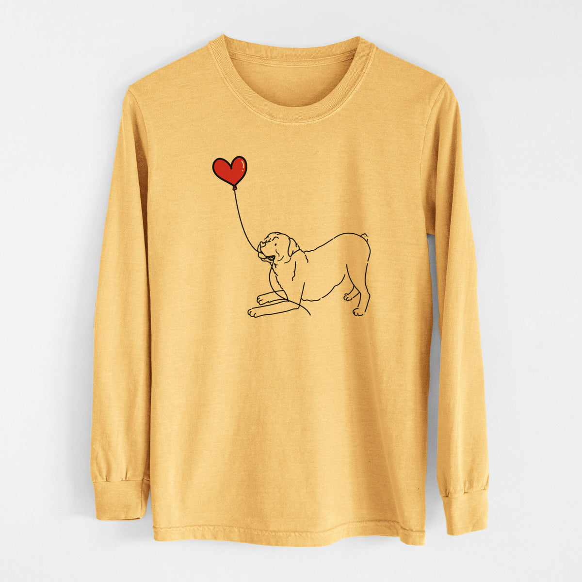 Rottweiler Heart String - Men&#39;s Heavyweight 100% Cotton Long Sleeve