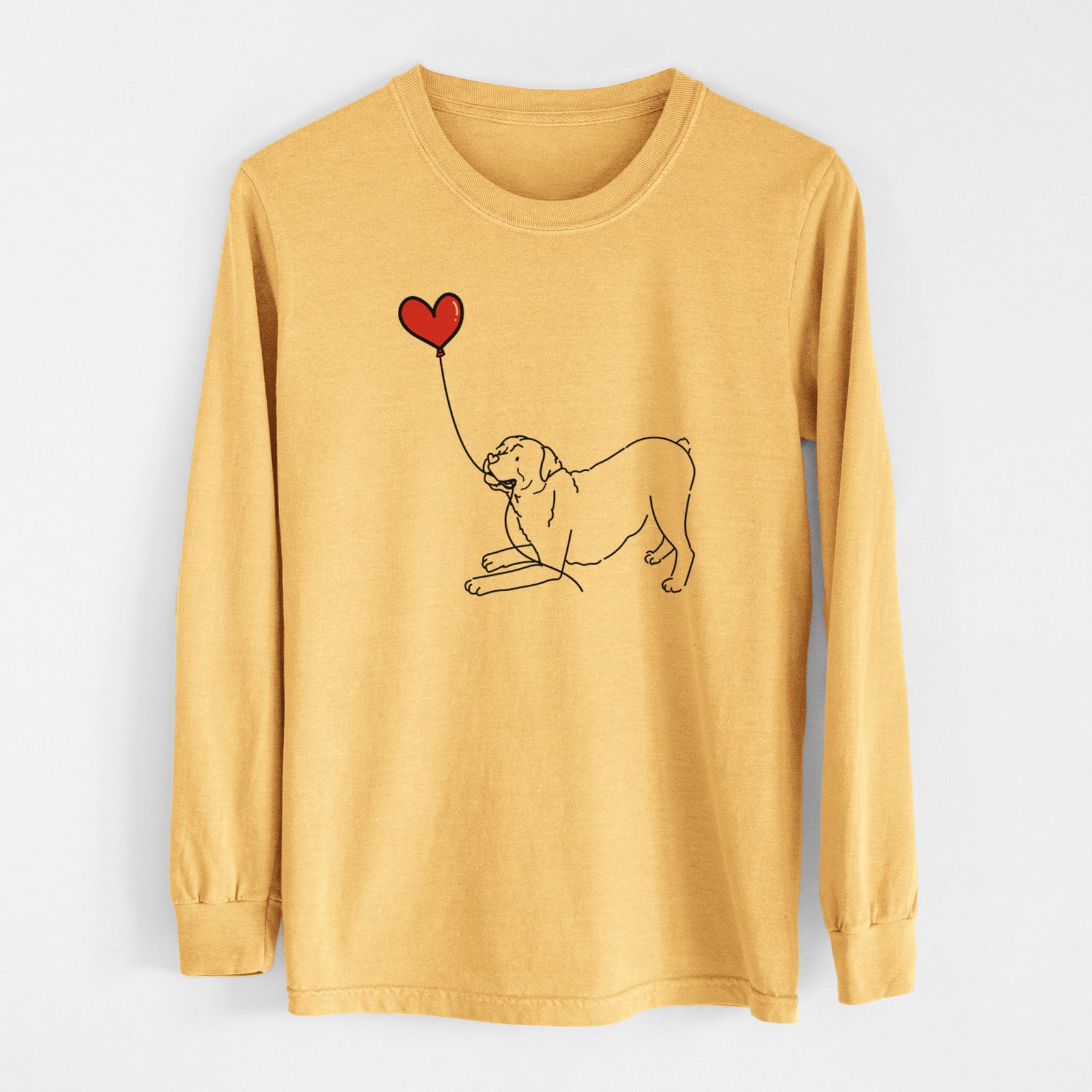 Rottweiler Heart String - Men's Heavyweight 100% Cotton Long Sleeve