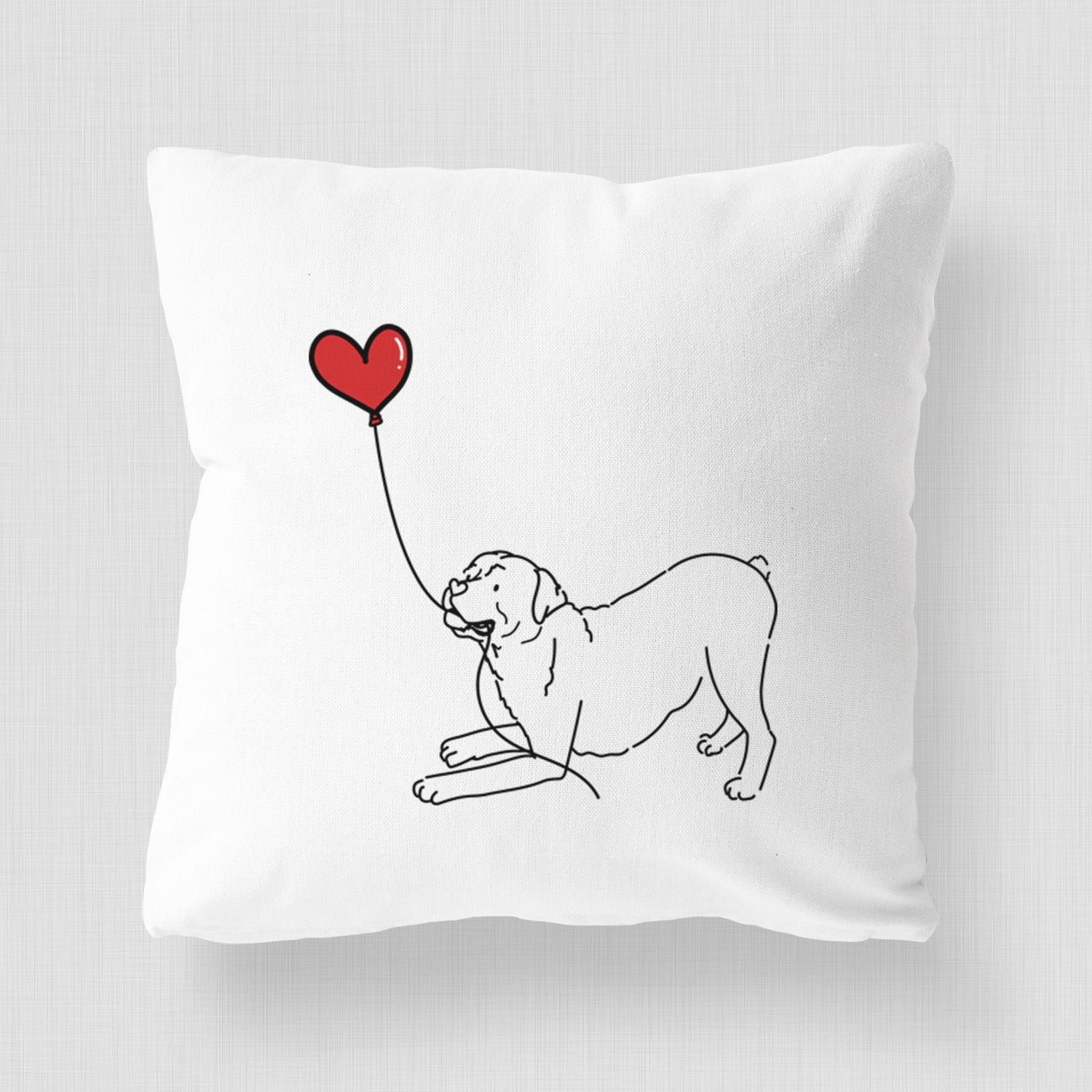 Rottweiler Heart String - Throw Pillow Cover
