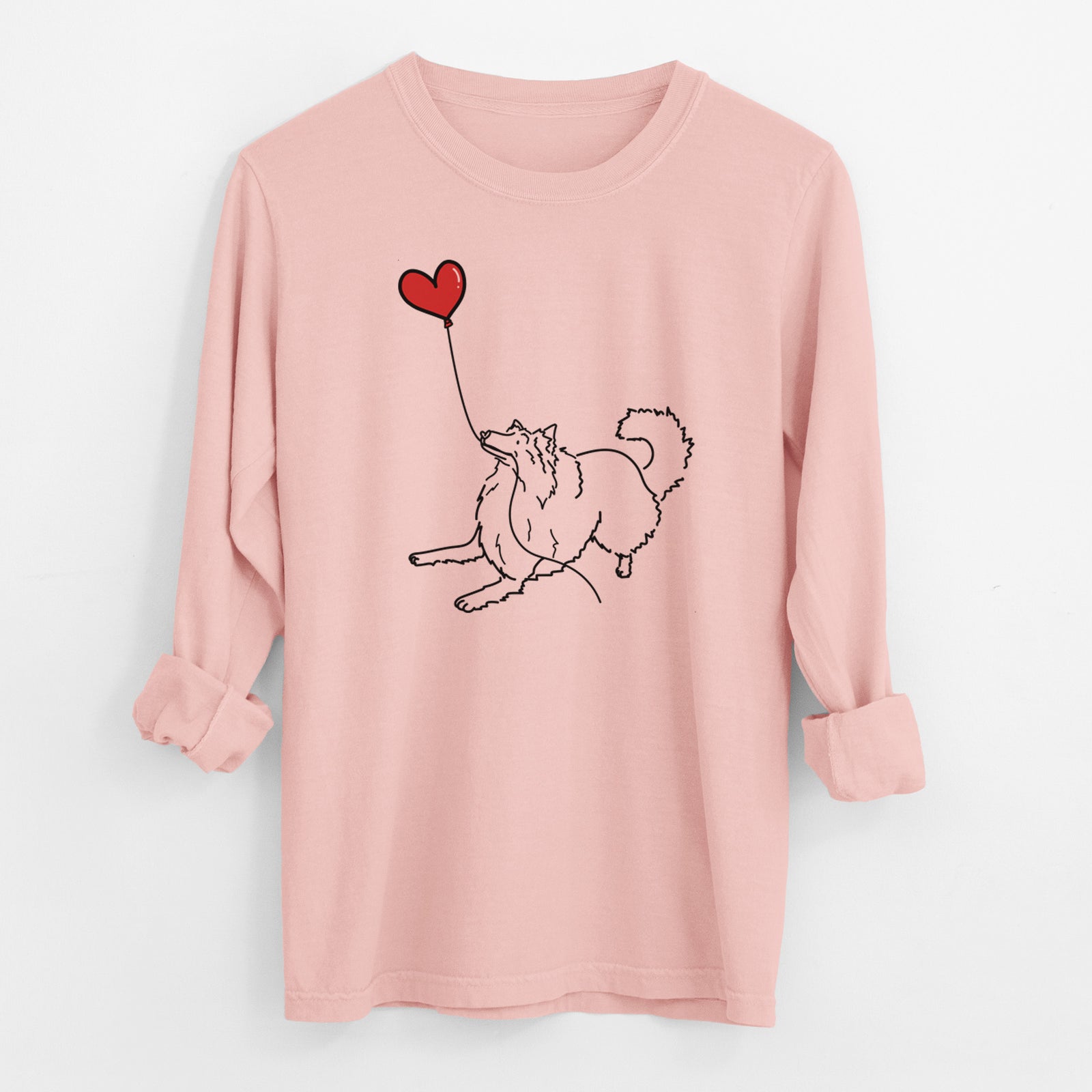 Rough Collie Heart String - Men's Heavyweight 100% Cotton Long Sleeve
